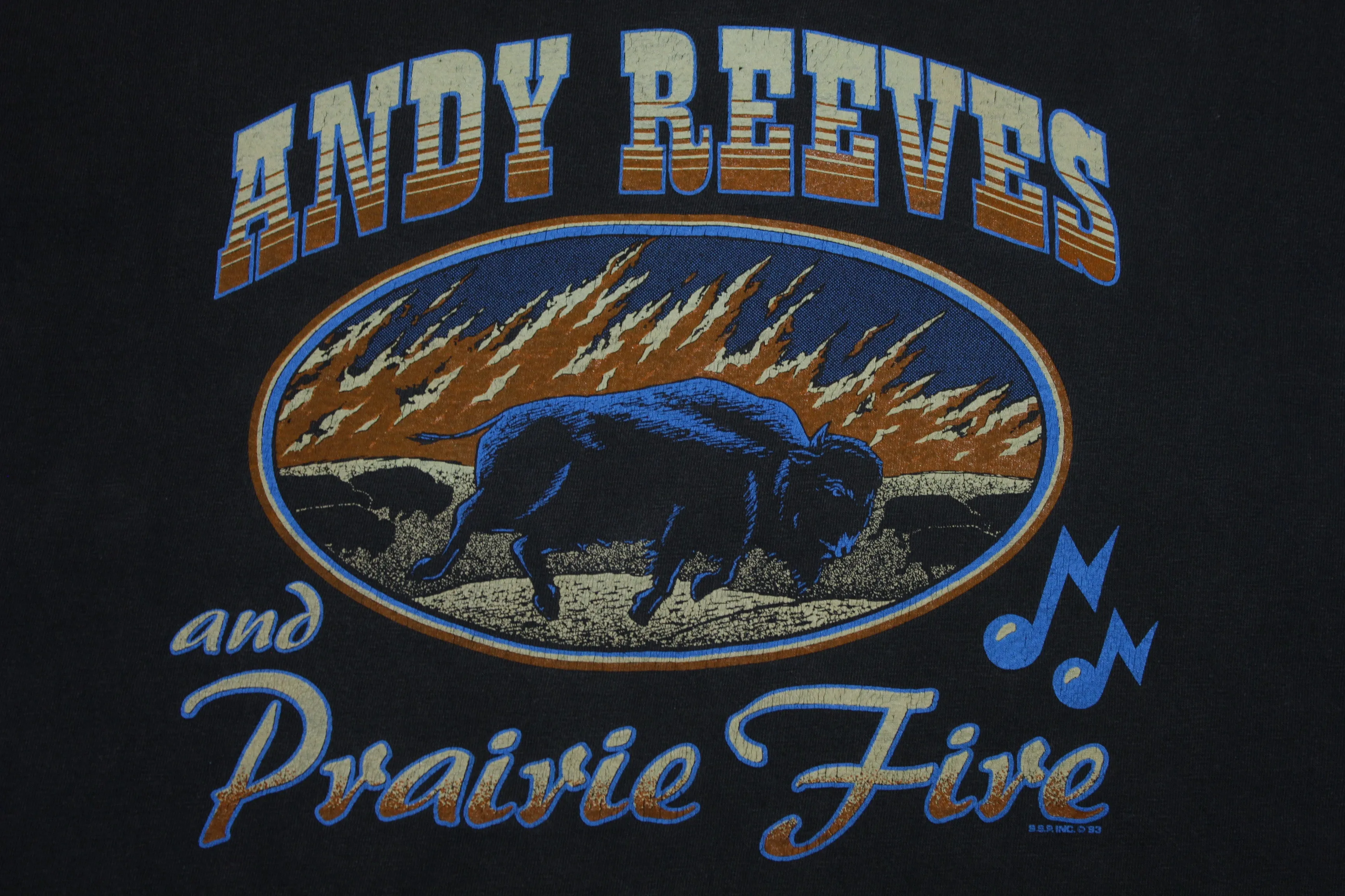 Andy Reeves And Prairie Fire 1993 Vintage 90's Tour Concert Single Stitch Oneita T-Shirt