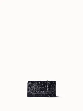 Anouk Mini Clutch aus Pailletten und Leder