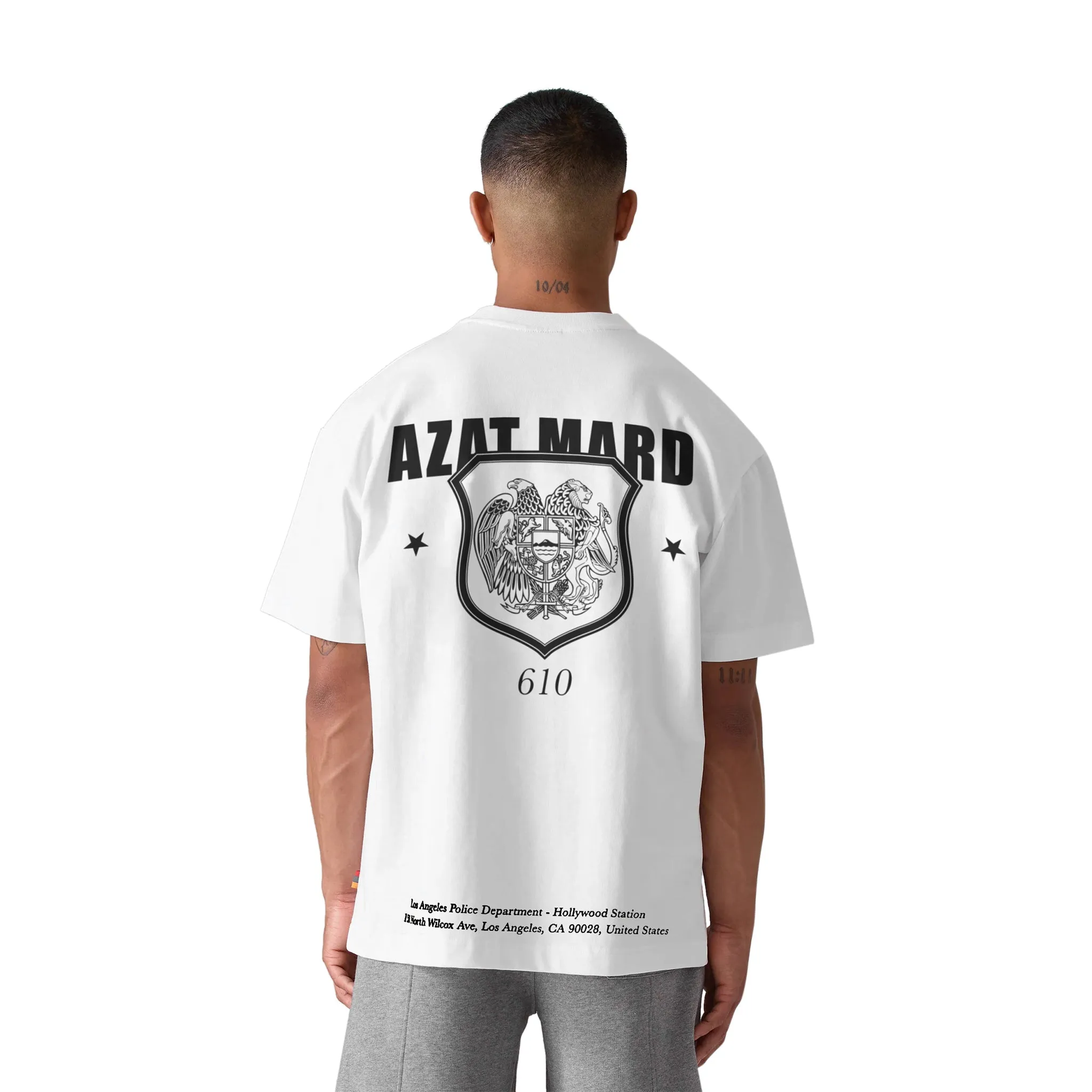 Stylish Azat Mard Crest White T-Shirt for Casual Wear