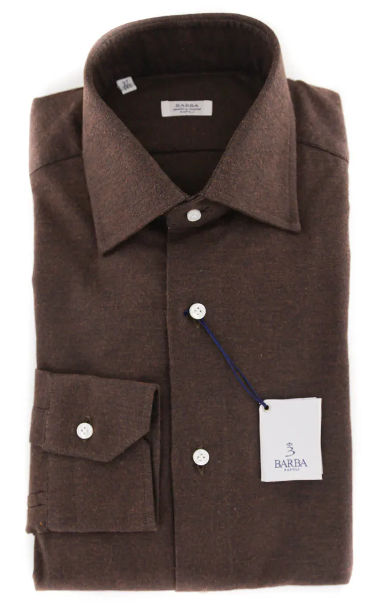 Barba Napoli Brown Shirt - Slim