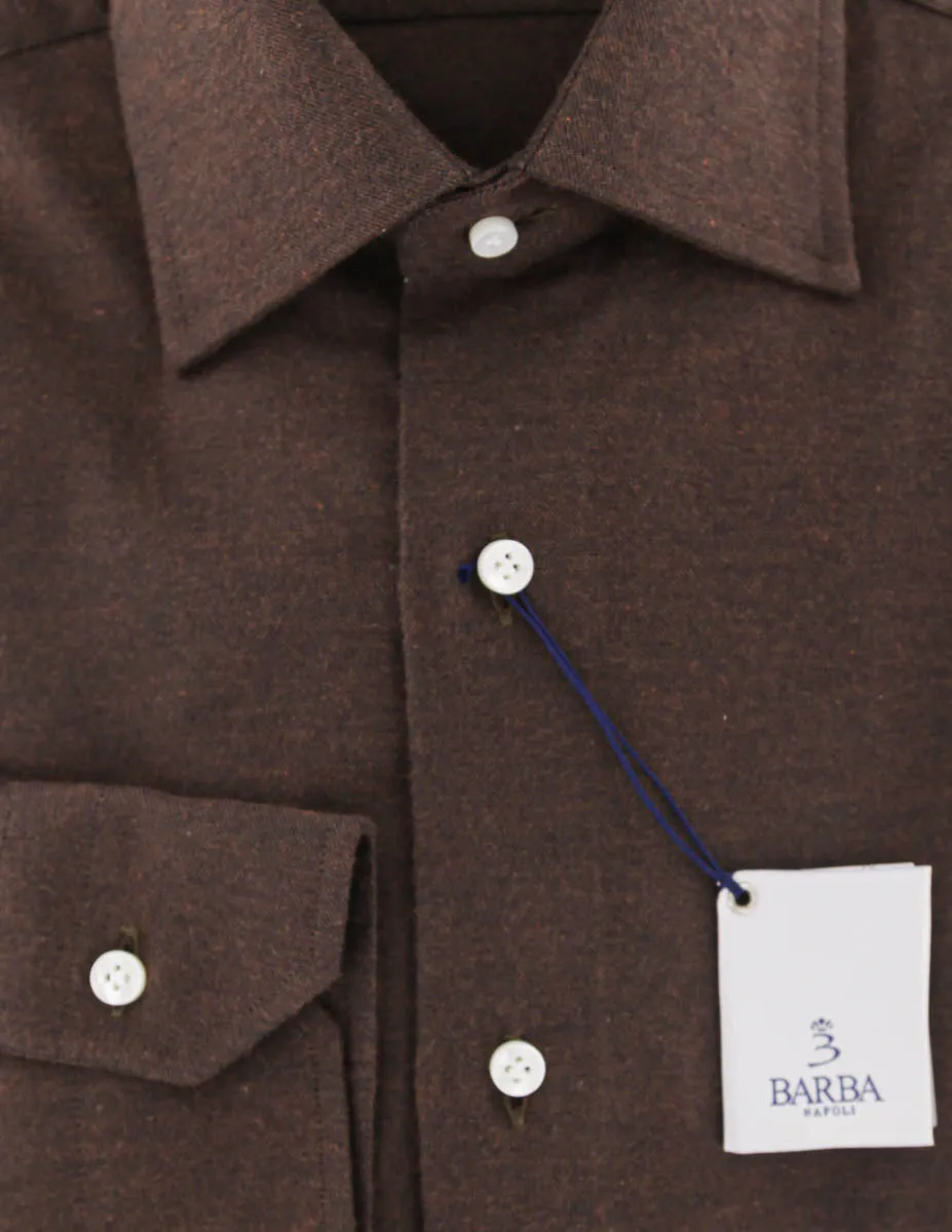 Barba Napoli Brown Shirt - Slim