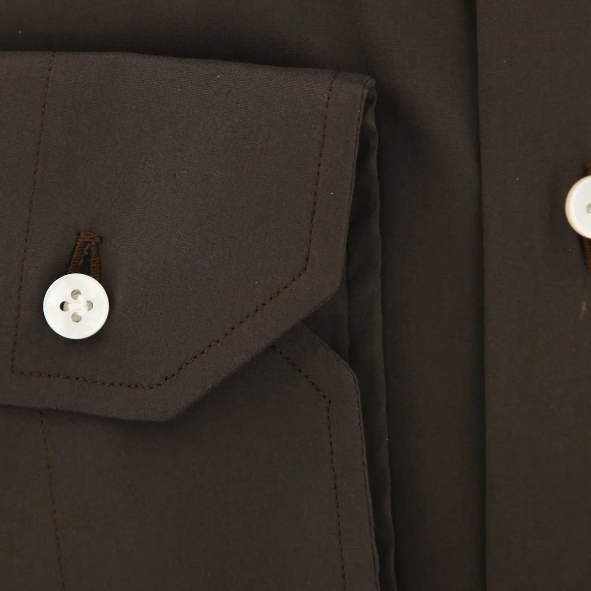 Barba Napoli Dark Brown Shirt - Slim