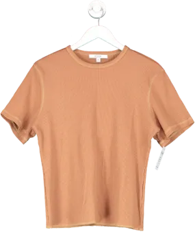 Berlook Brown Waffle Knit Short Sleeve T Shirt UK L