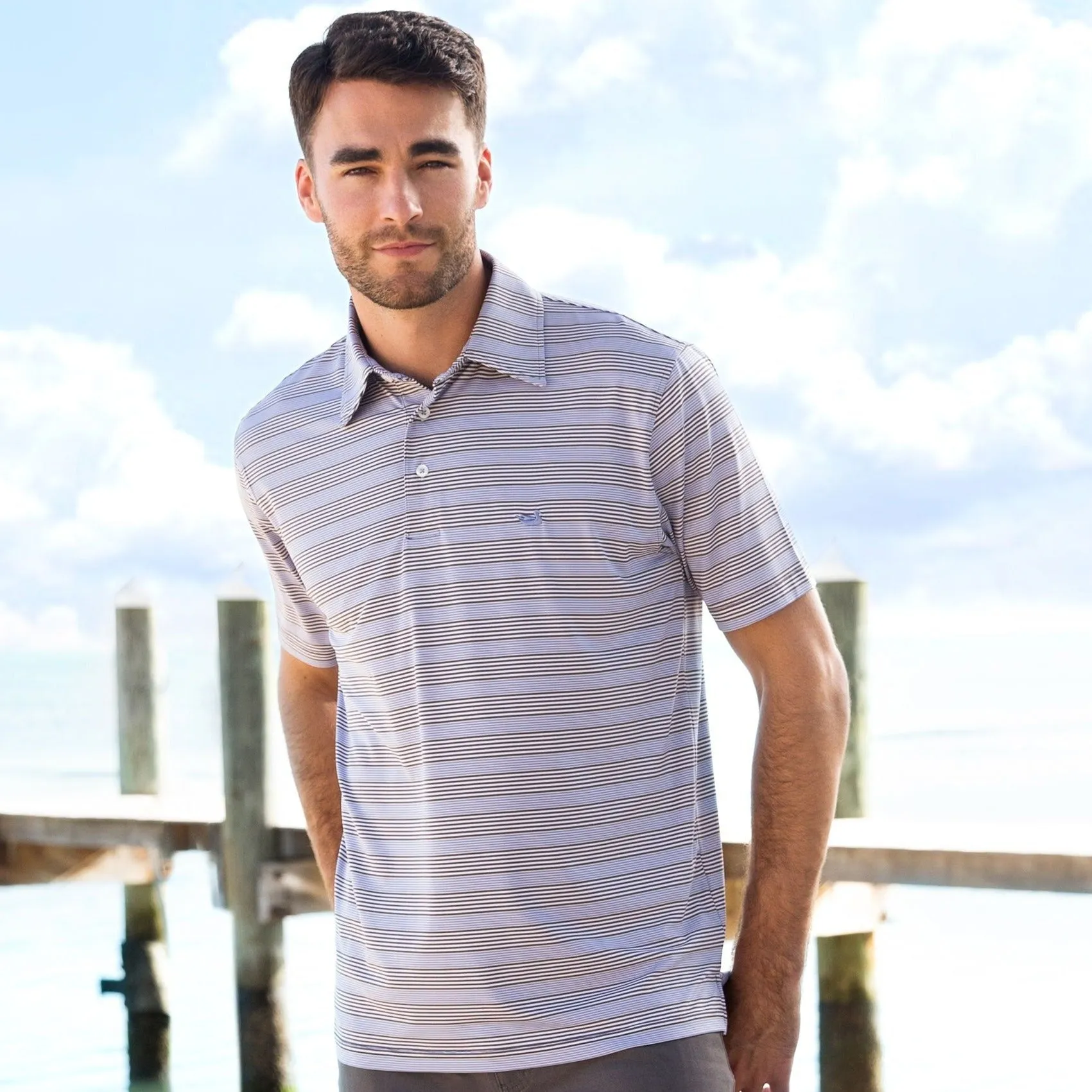 Bermuda Performance Polo - Pensacola Stripe