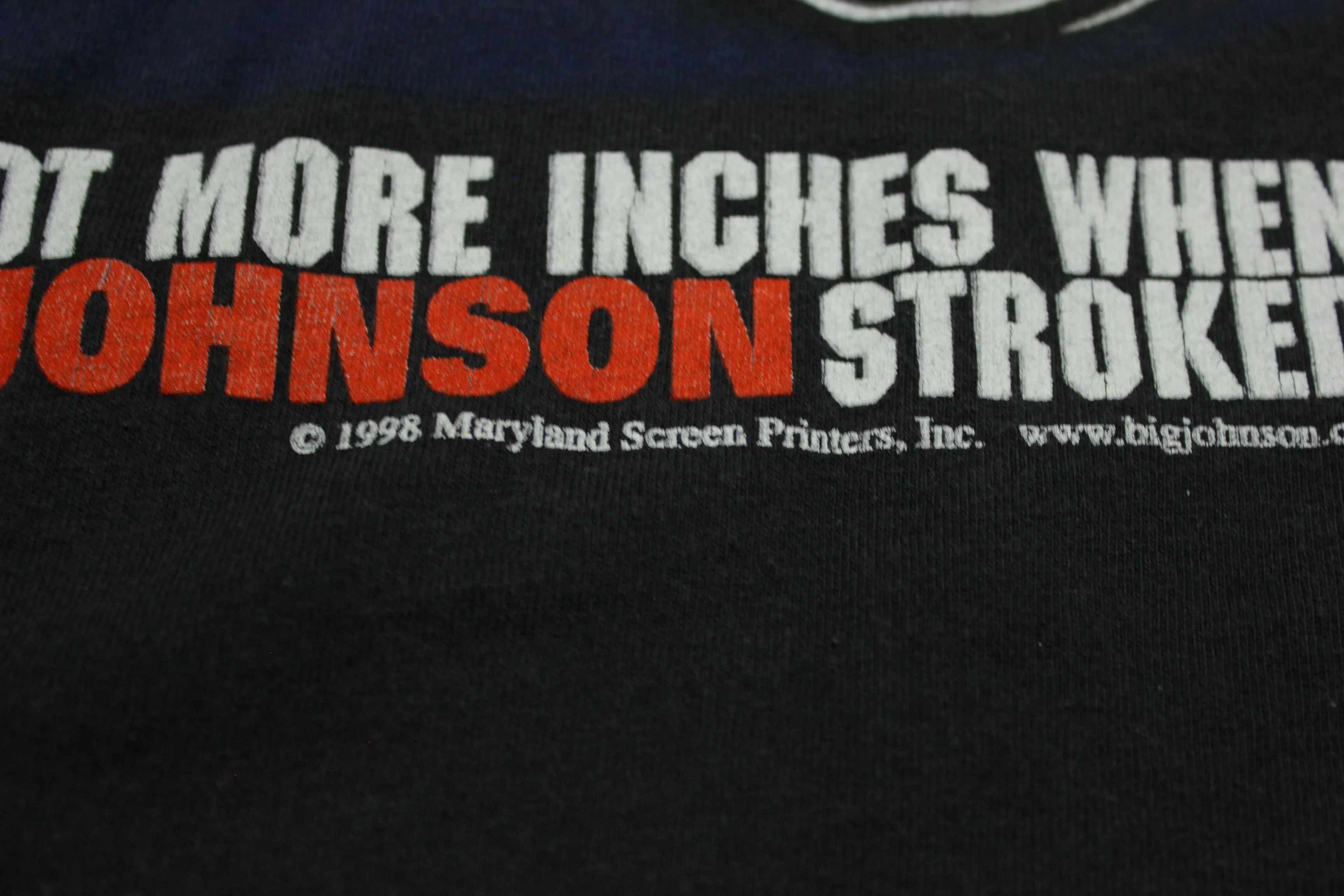 Big Johnson Motorcycles More Inches When Stroked Vintage 1998 90's Big Twins T-Shirt