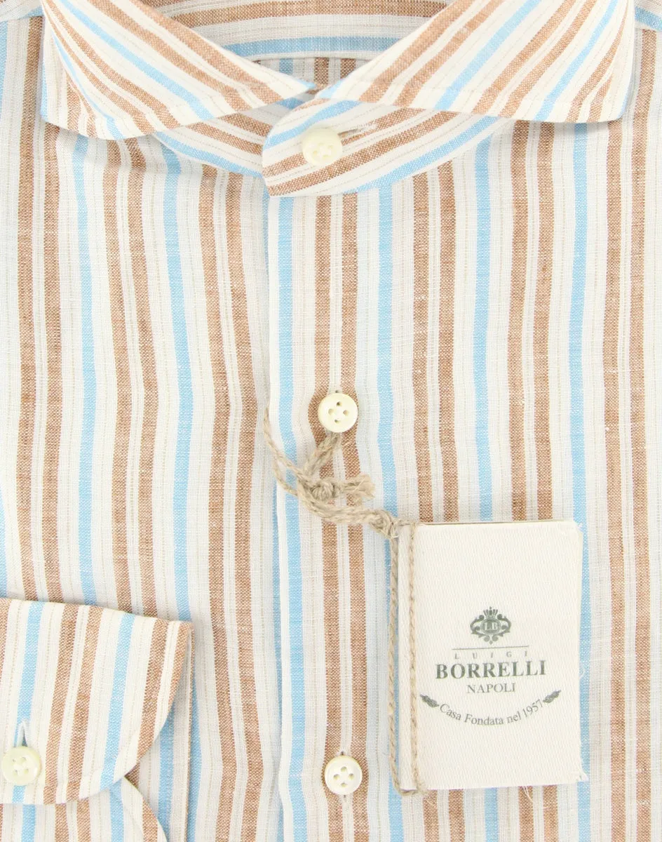 Borrelli Brown Shirt - Extra Slim