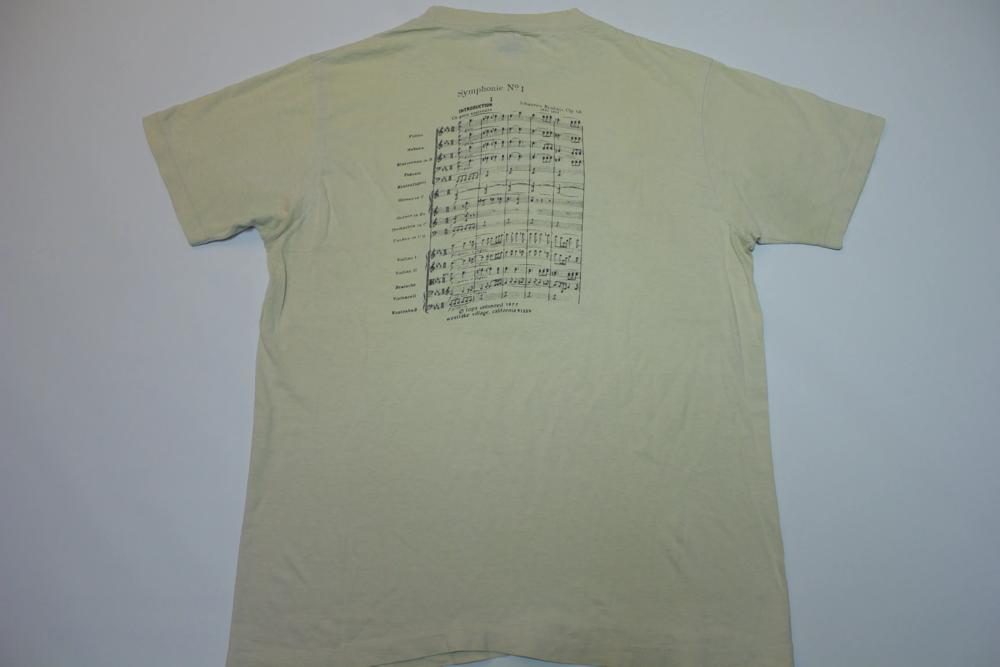 Brams Orchesterbibliothek Symphonie Nr. 1 Vintage 1977 Tops Unlimited 70's T-Shirt