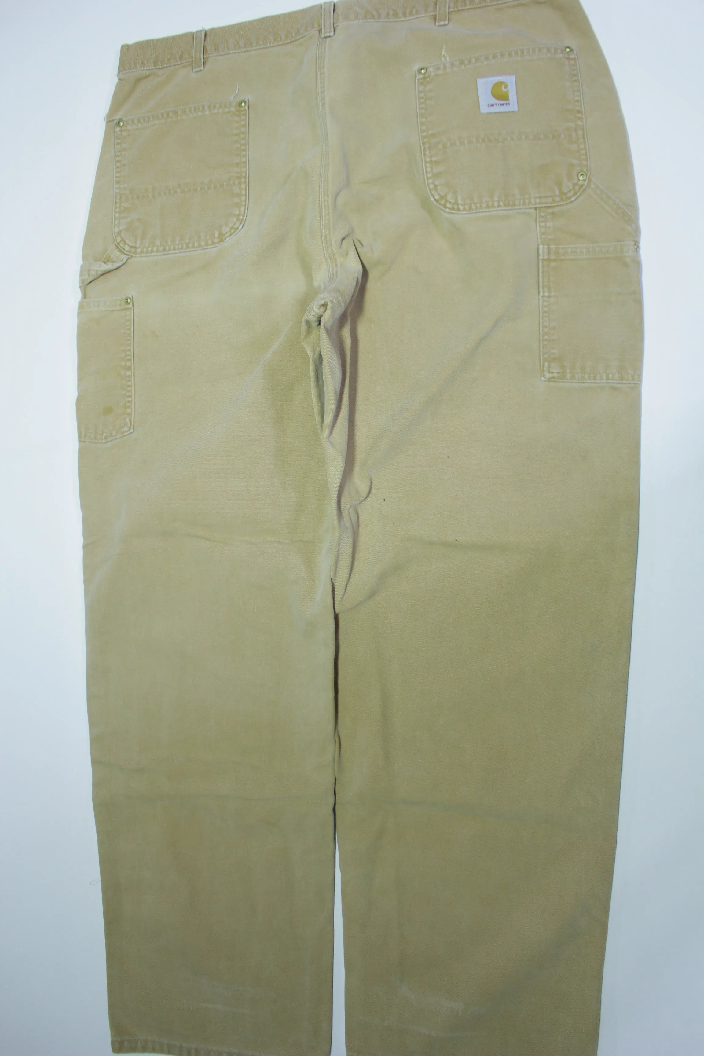 Carhartt B01 BRN Dungaree Fit Duck Wash Canvas Double Knee Front Work Construction Pants