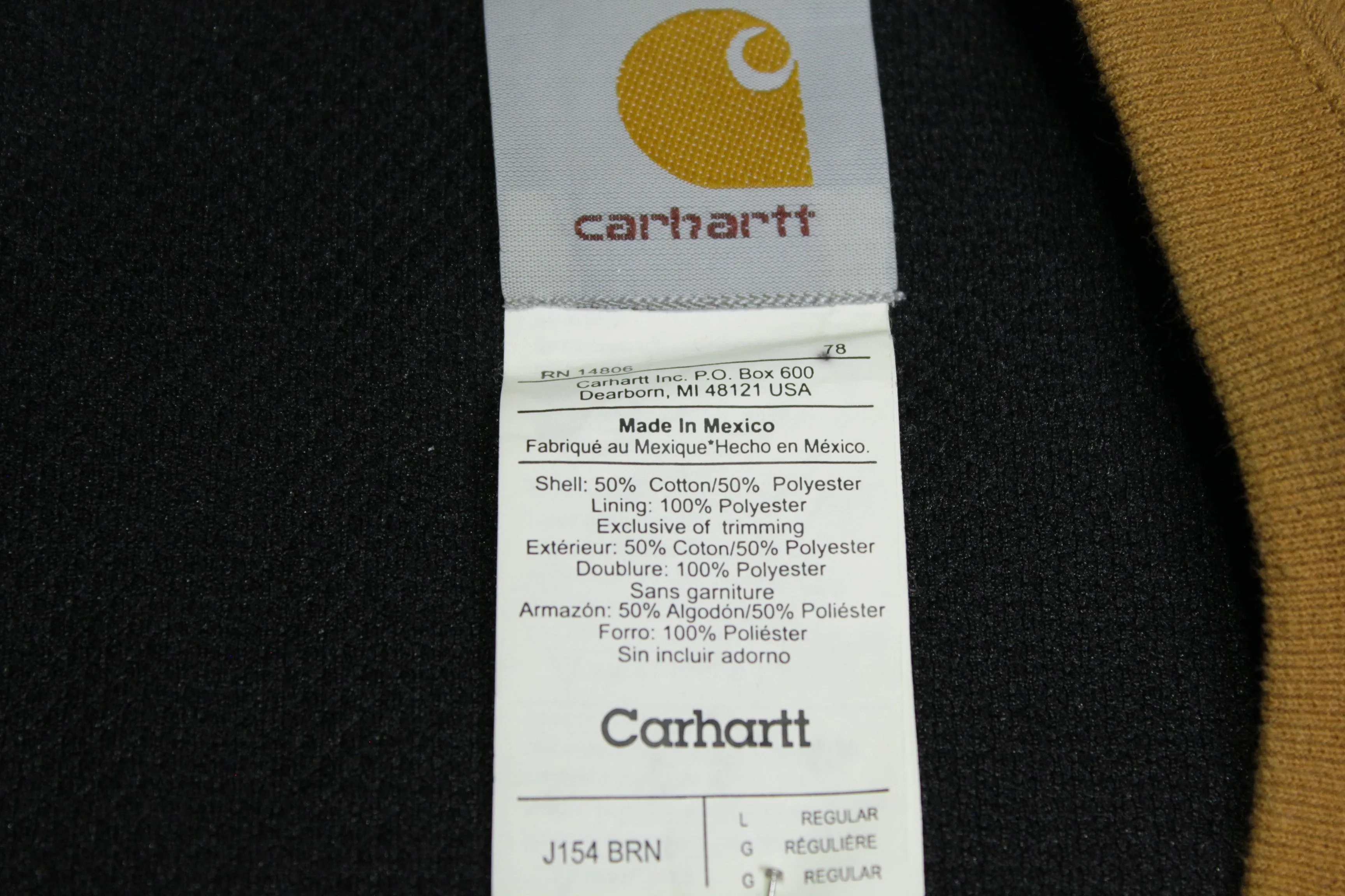 Carhartt J154 Pullover BRN With Pockets Thermal Lined Construction Work Sweatshirt