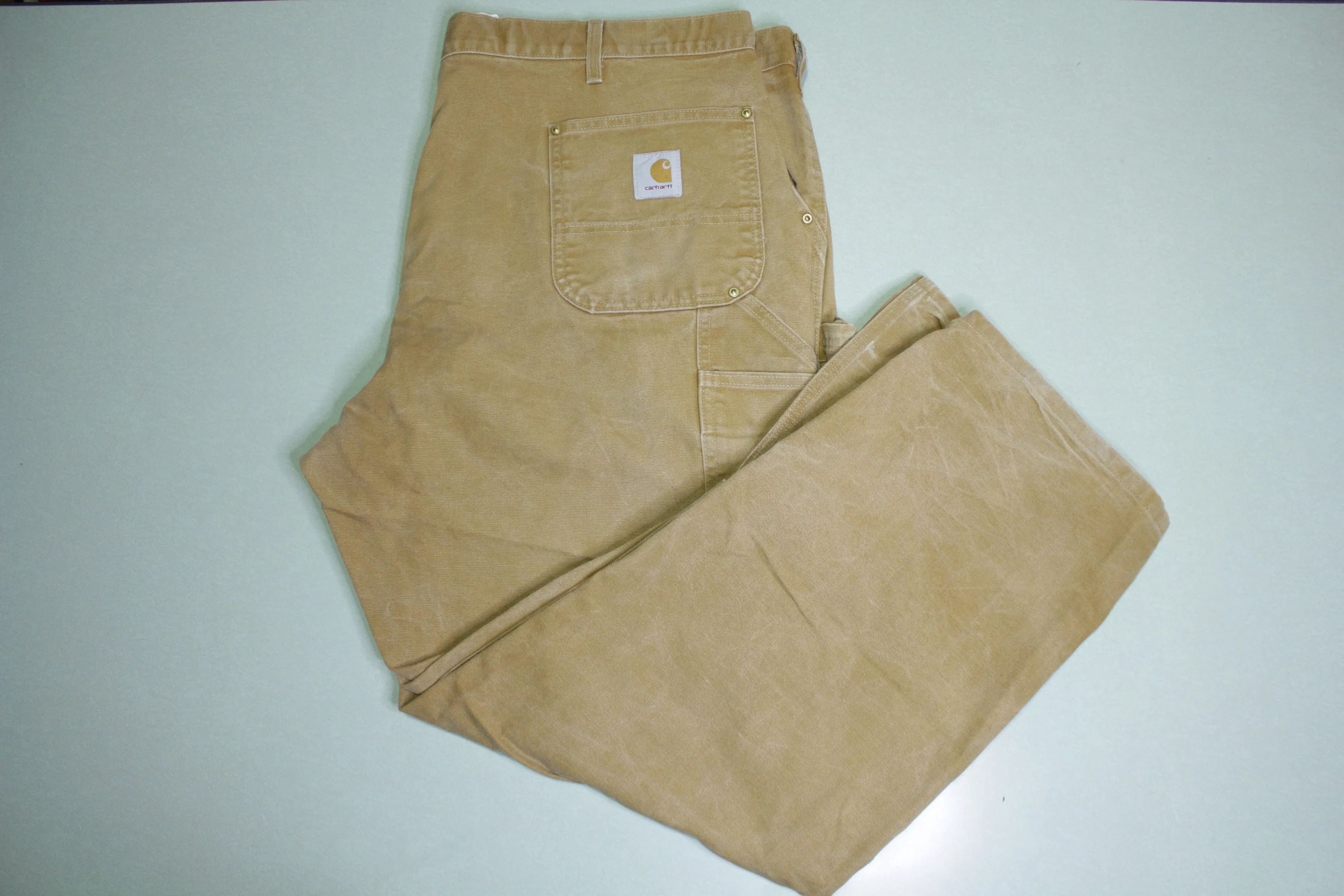 Carhartt Vintage Distressed B01 Double Knee Front Work Construction Utility Pants BRN