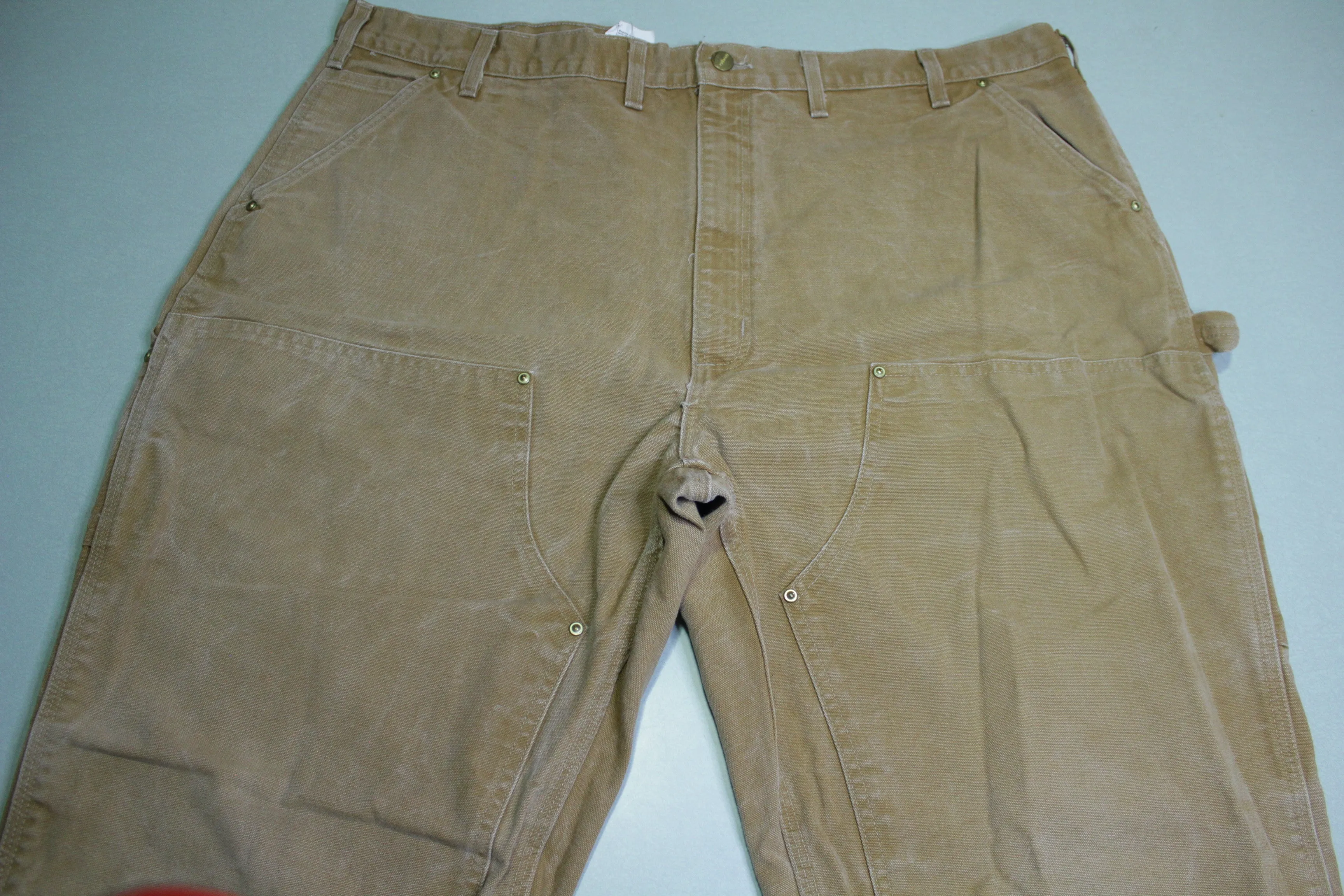 Carhartt Vintage Distressed B01 Double Knee Front Work Construction Utility Pants BRN