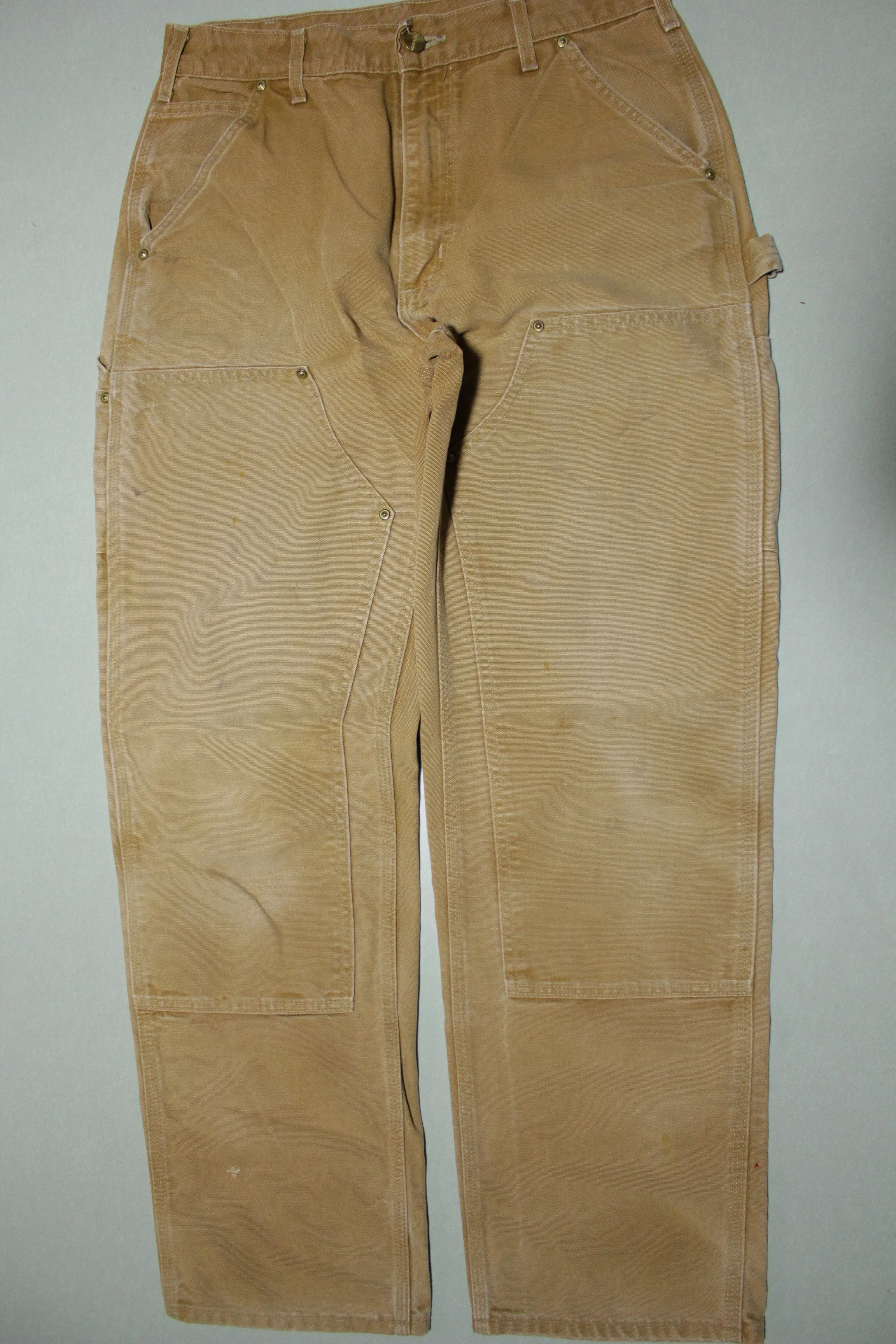 Carhartt Vintage Distressed B01 Double Knee Front Work Construction Utility Pants BRN