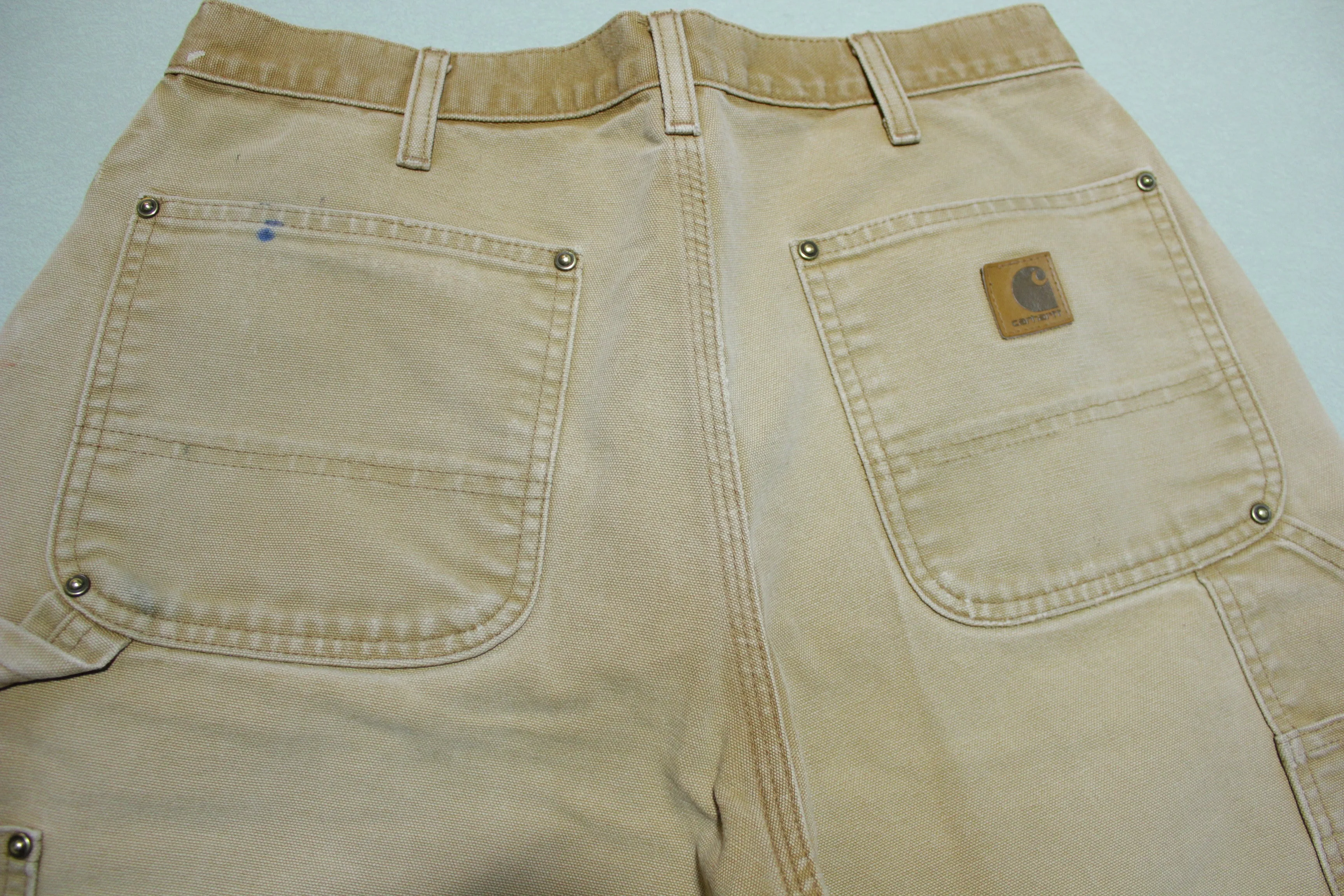 Carhartt Vintage Distressed B136 Double Knee Front Work Construction Utility Pants BRN