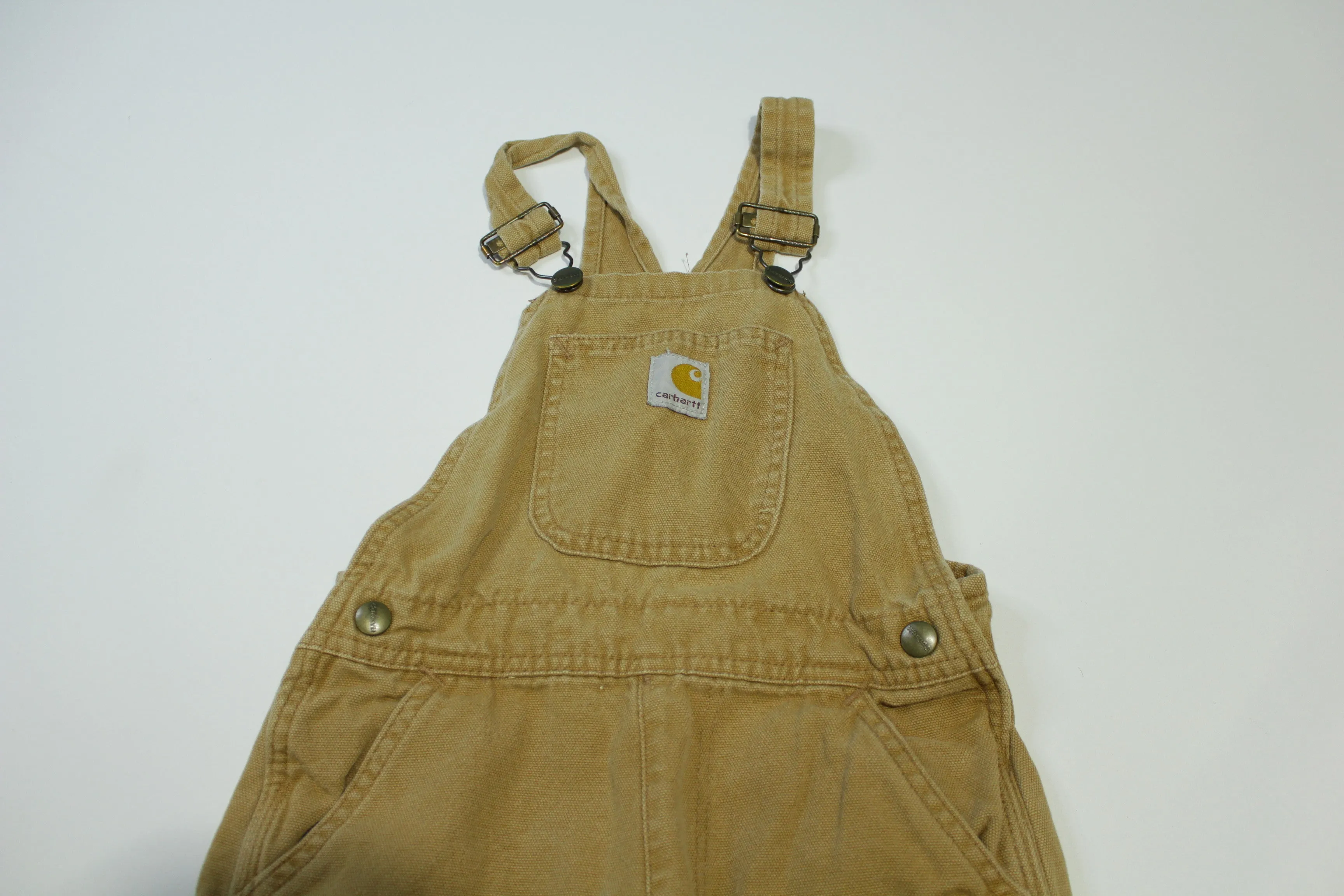 Carhartt YTR01 Double Knee Kids Youth 4T BRN Construction Overalls