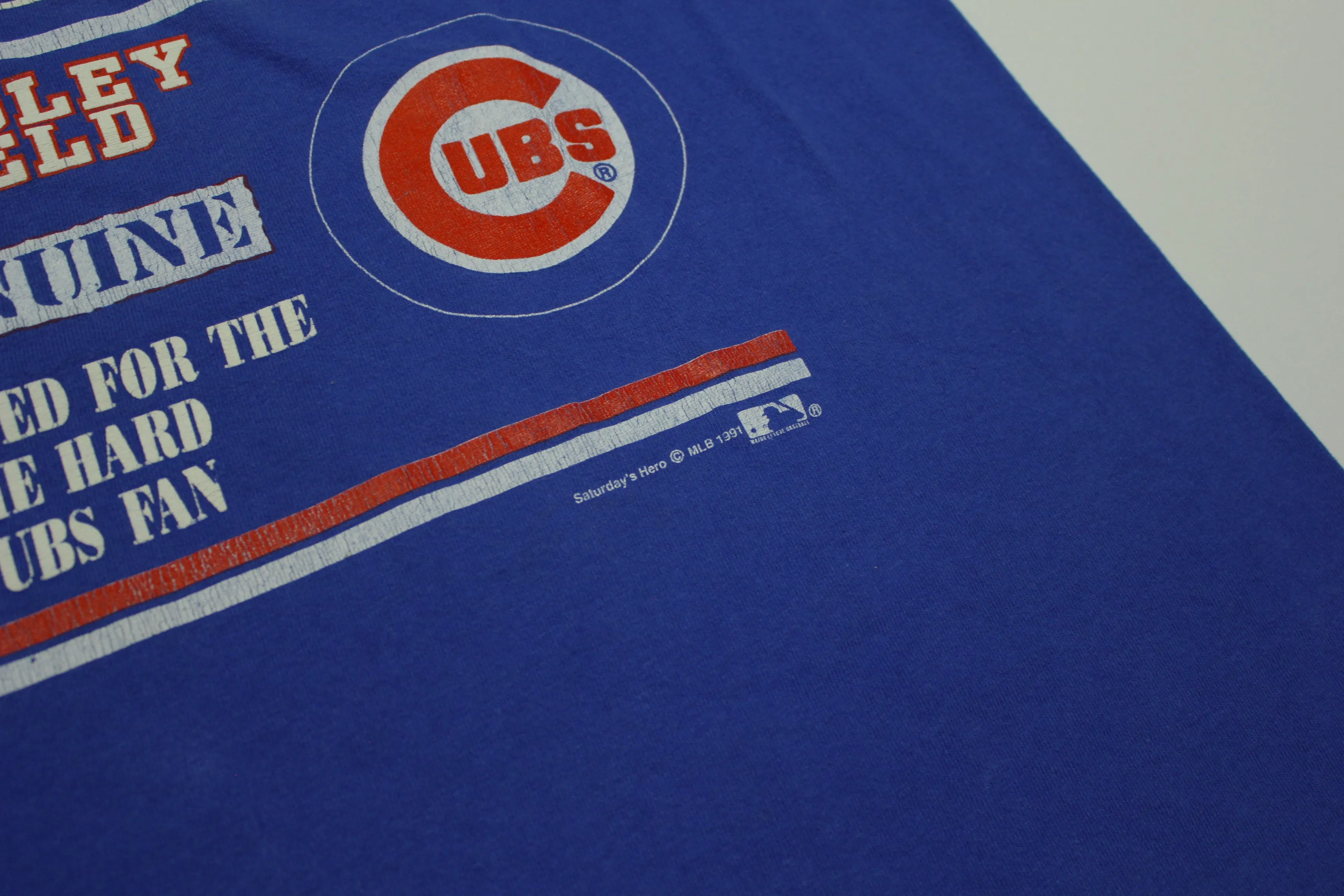 Chicago Cubs Wrigley Field 1991 Vintage 90s Die Hard Fan Single Stitch T-Shirt