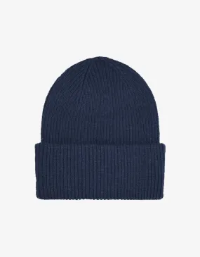 Colorful Merino Wool Hat Navy Blue