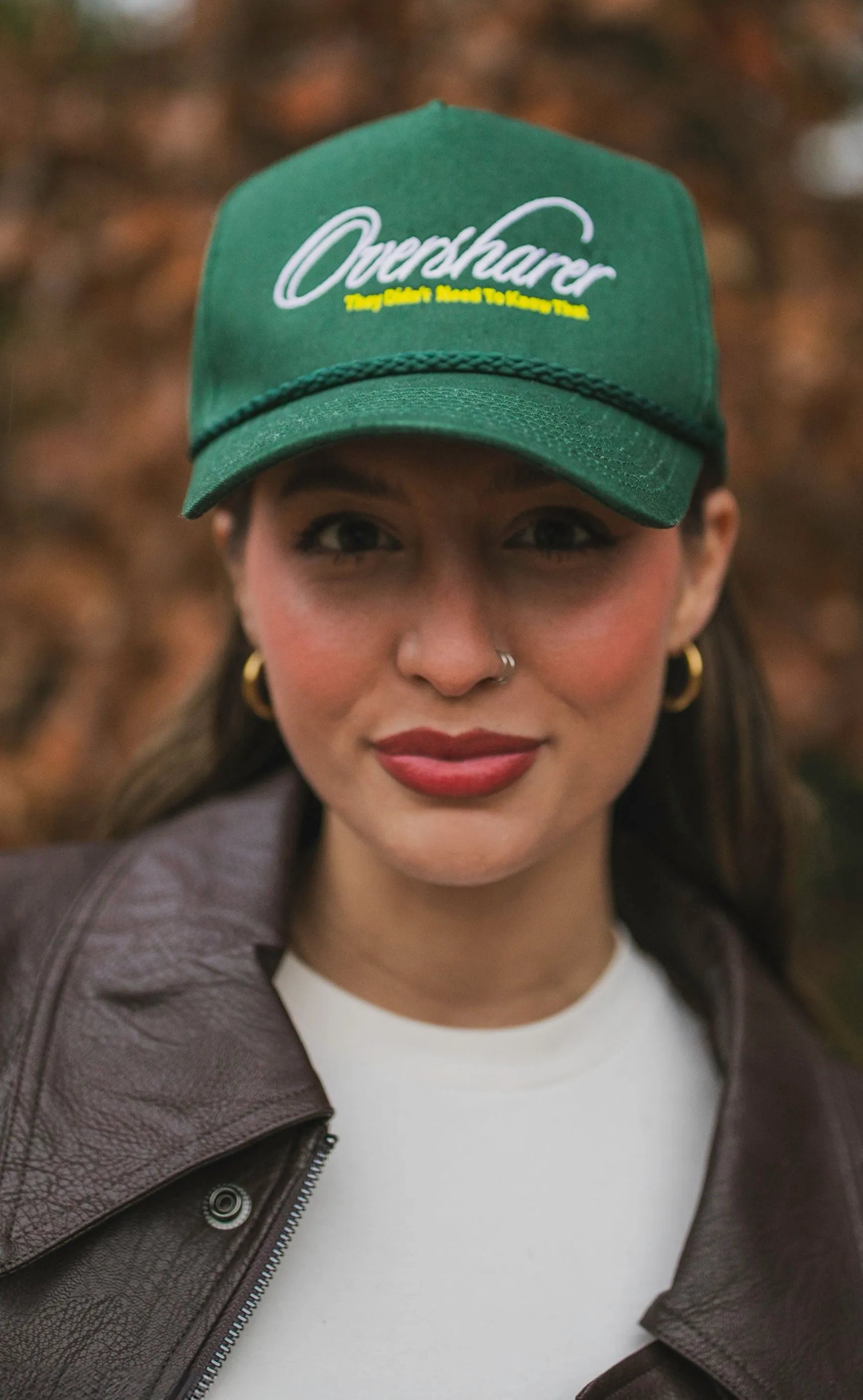 friday   saturday x jo johnson overby: oversharer trucker hat