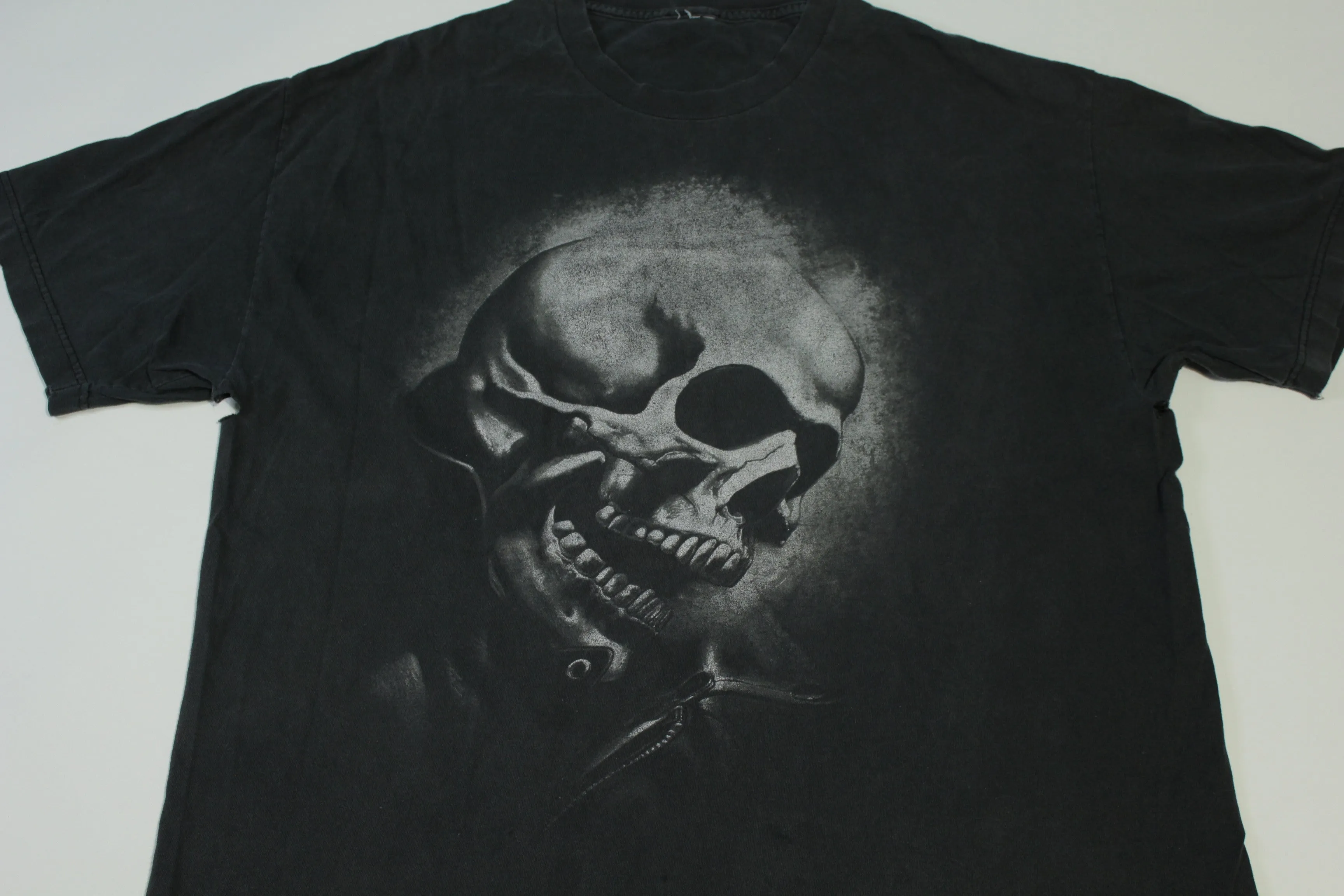 Ghost Rider Vintage Y2K Marvel Mad Engine Distressed Skull T-Shirt