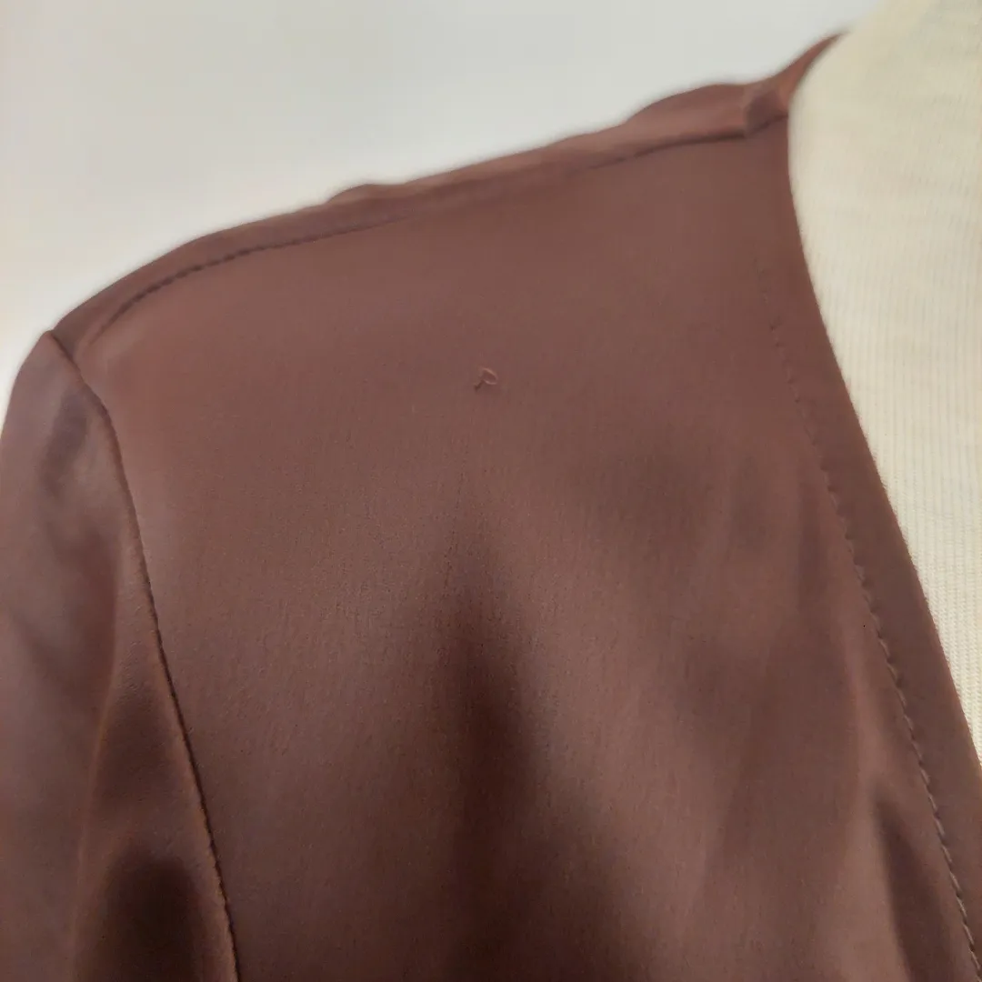 H&M Brown Satin Cinched-front Blouse | Brand new |