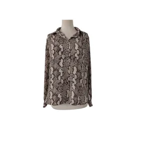 H&M Snakeskin Printed Collared Shirt | Like New |