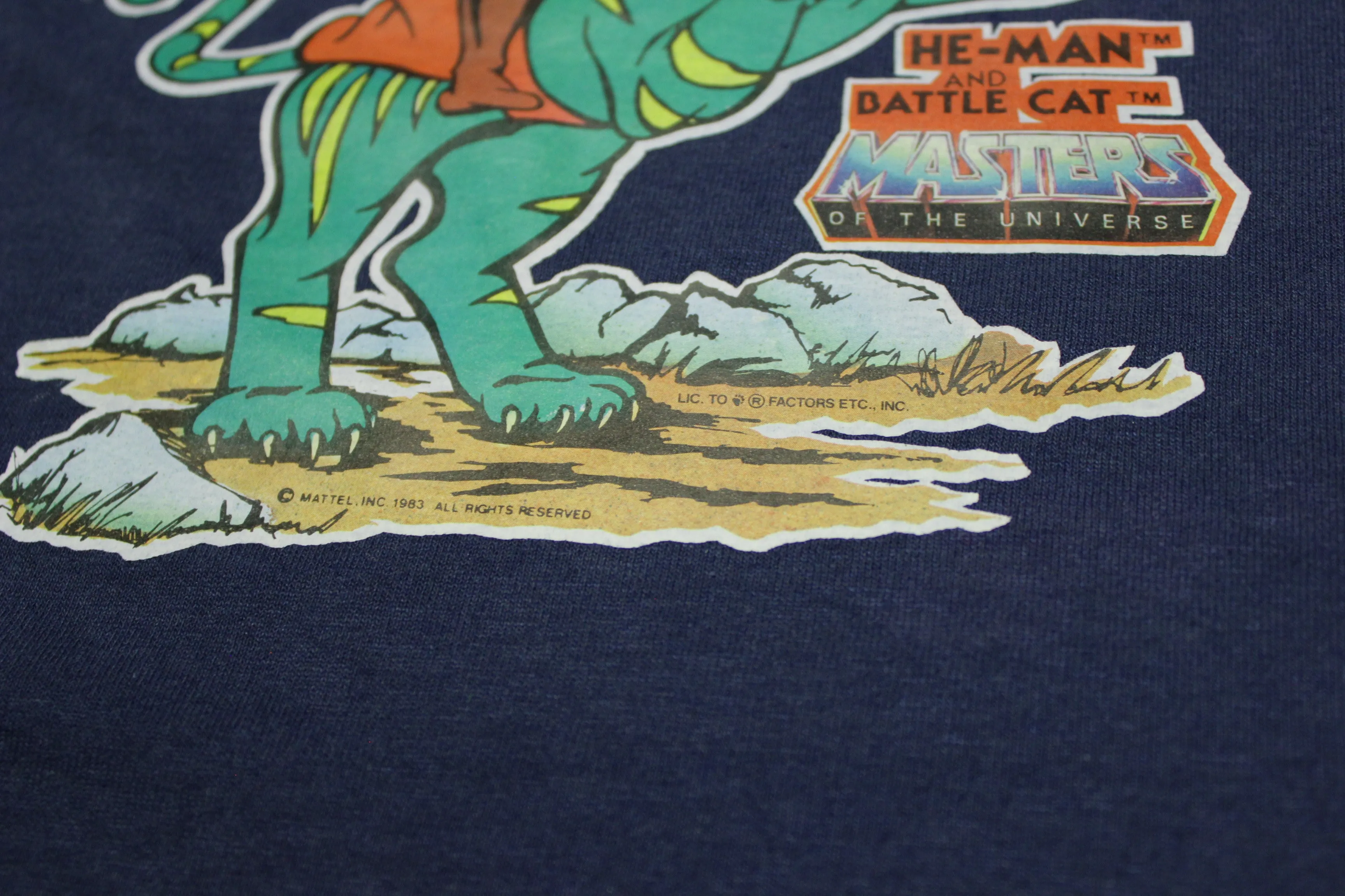 He-Man Battle Cat Masters of the Universe MOTU Vintage 80's USA T-Shirt