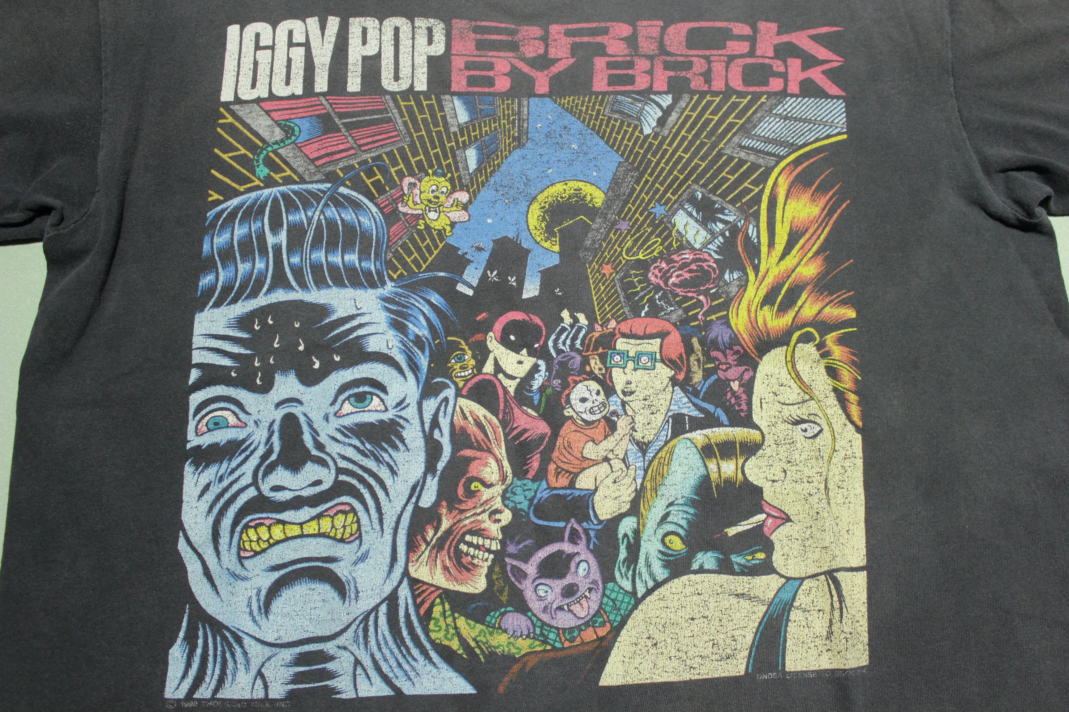 Iggy Pop Brick by Brick Vintage 1990 Brockum Licensed USA T-Shirt