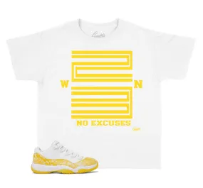 Kids Yellow Snakeskin 11 Shirt - Win 23 - White