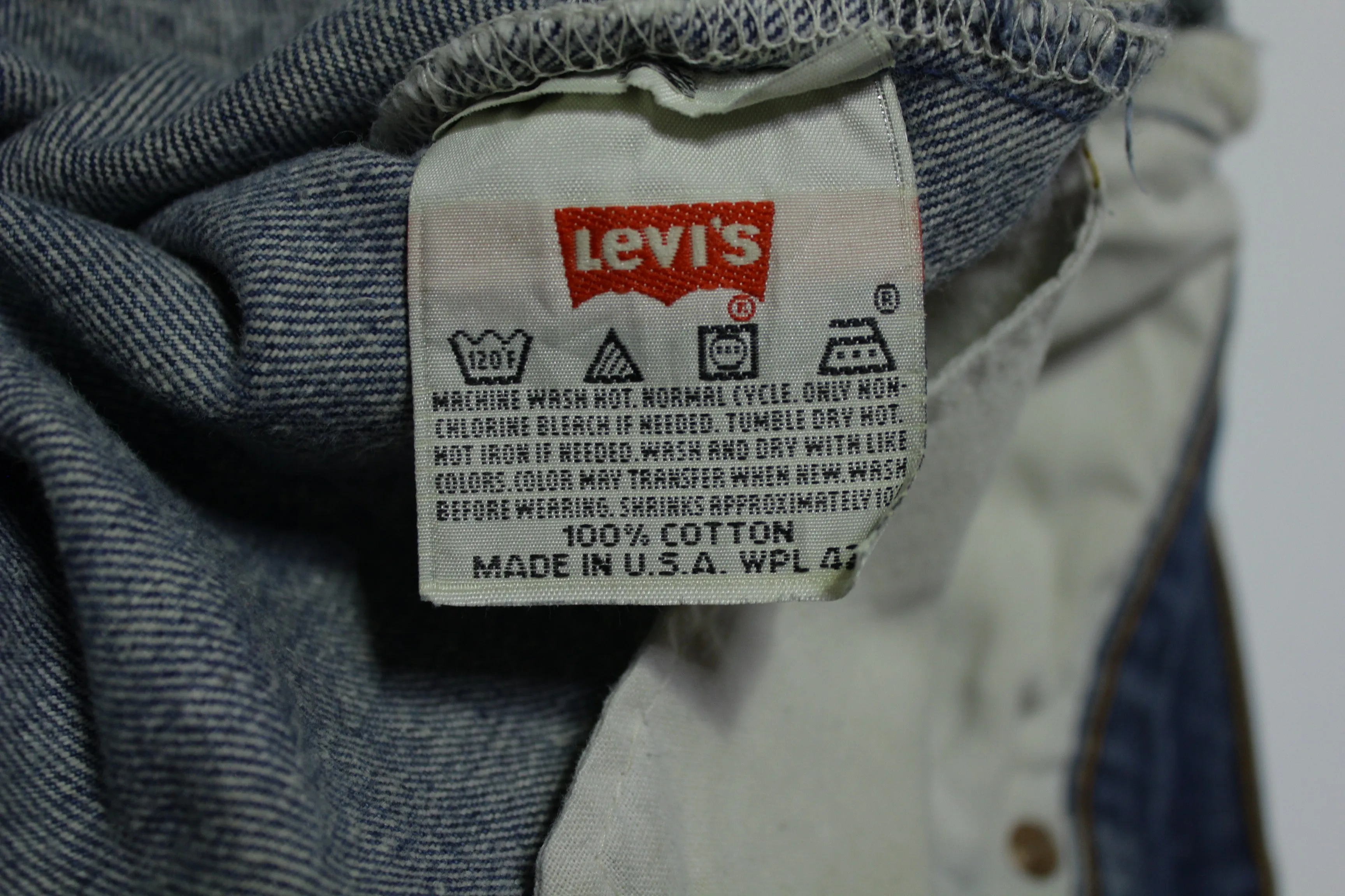 Levis 501 Distressed Button Fly Vintage 90's Denim Grunge Punk Red Tab Blue Jeans