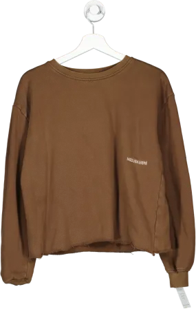 Medusa Mere Brown Raw Hem Sweat Shirt UK S