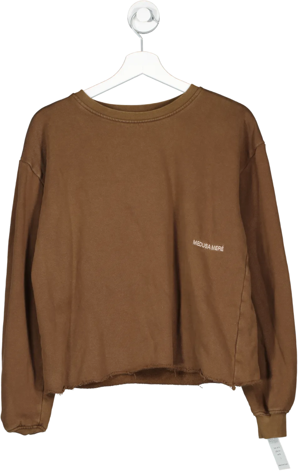 Medusa Mere Brown Raw Hem Sweat Shirt UK S