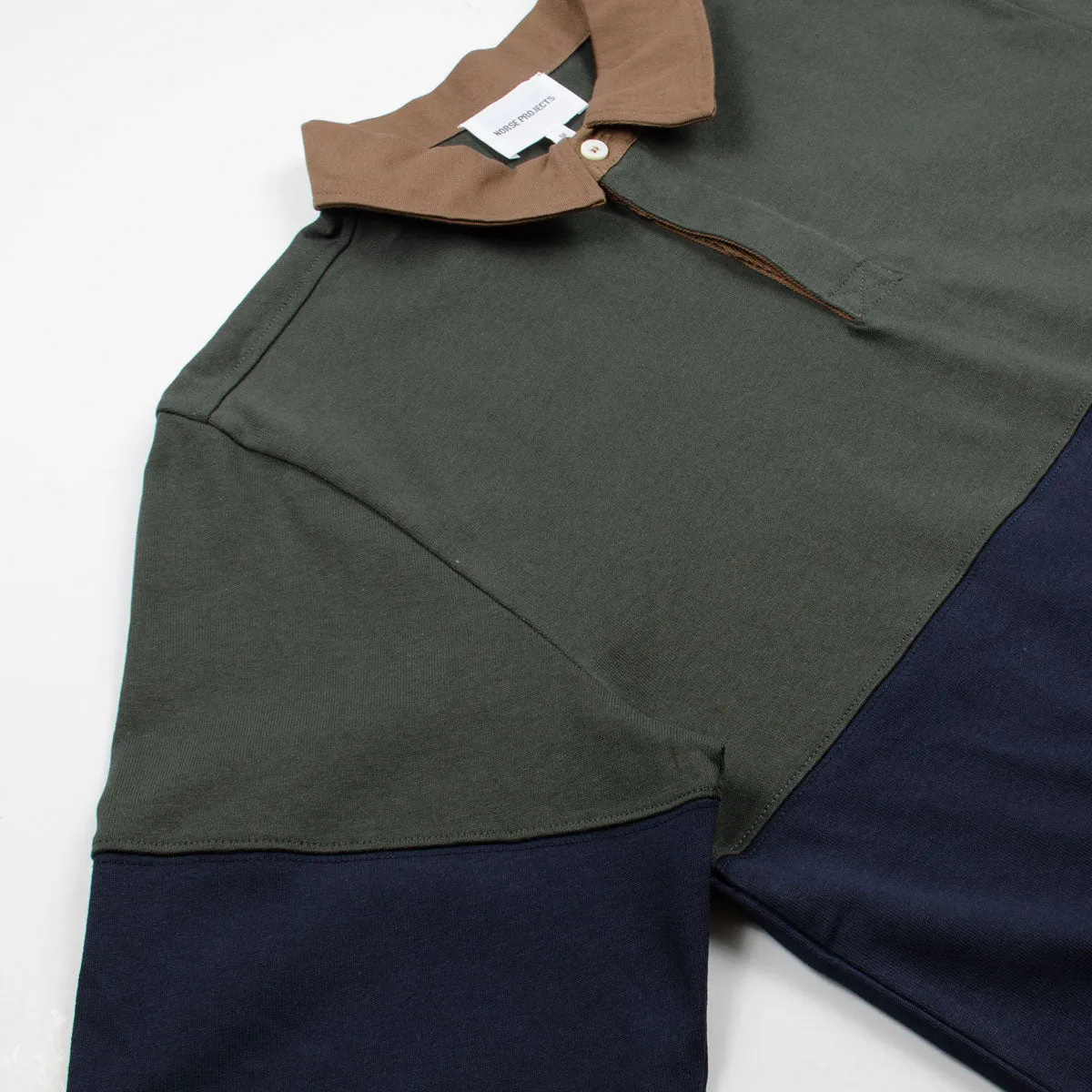 Norse Projects - Ruben Colour Block Polo - Beech Green