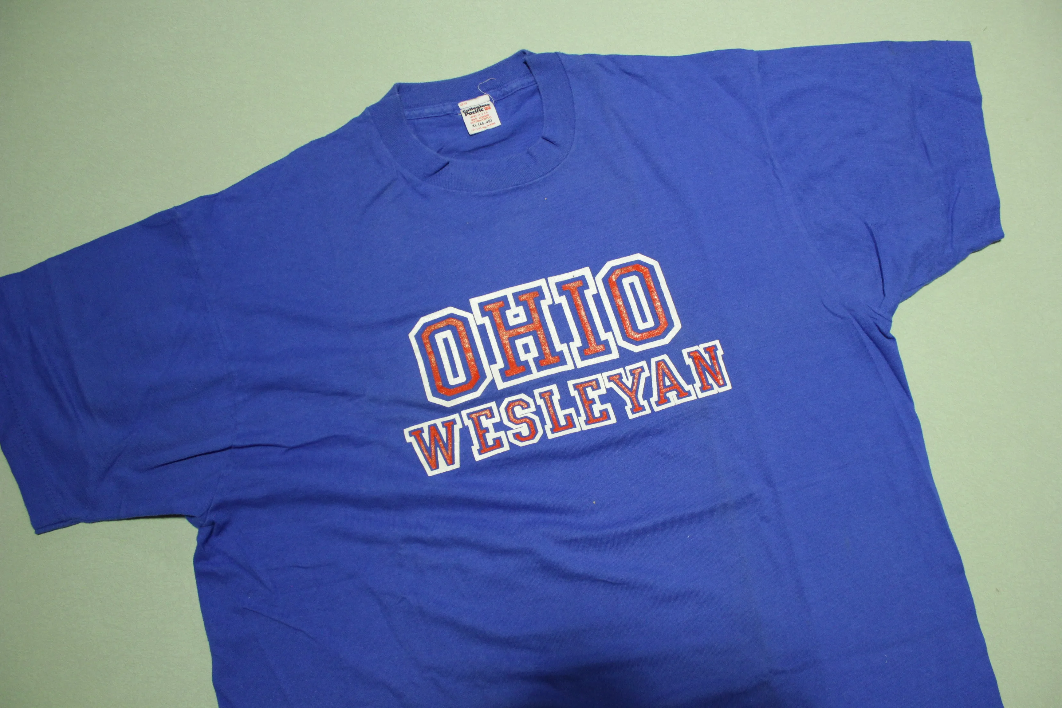 Ohio Wesleyan Vintage 80's Single Stitch Made in USA Collegiate Pacific T-Shirt