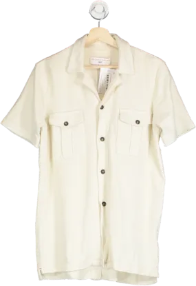 Orlebar Brown Cream Cotton Button Front Shirt UK S