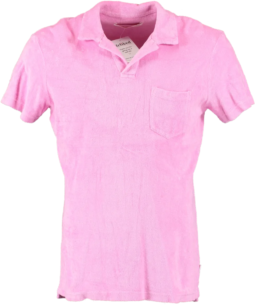 Orlebar Brown Pink Terry Towelling Resort Polo UK M