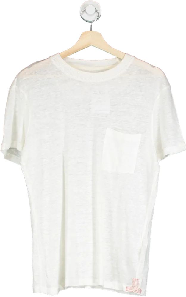 Orlebar Brown White Classic Linen T Shirt UK M