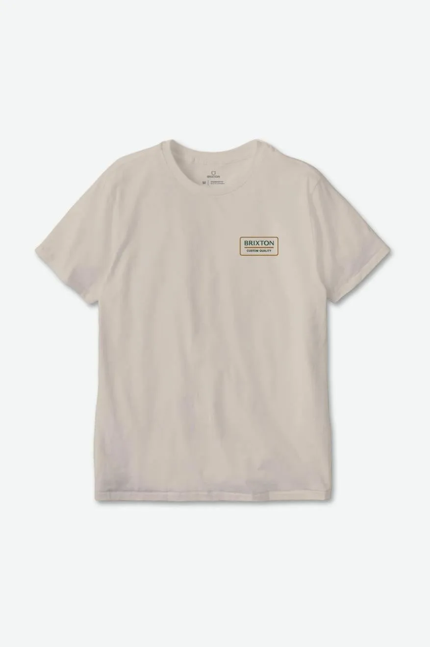 Palmer Proper S/S Standard Tee - Cream/Pine Needle/Golden Brown