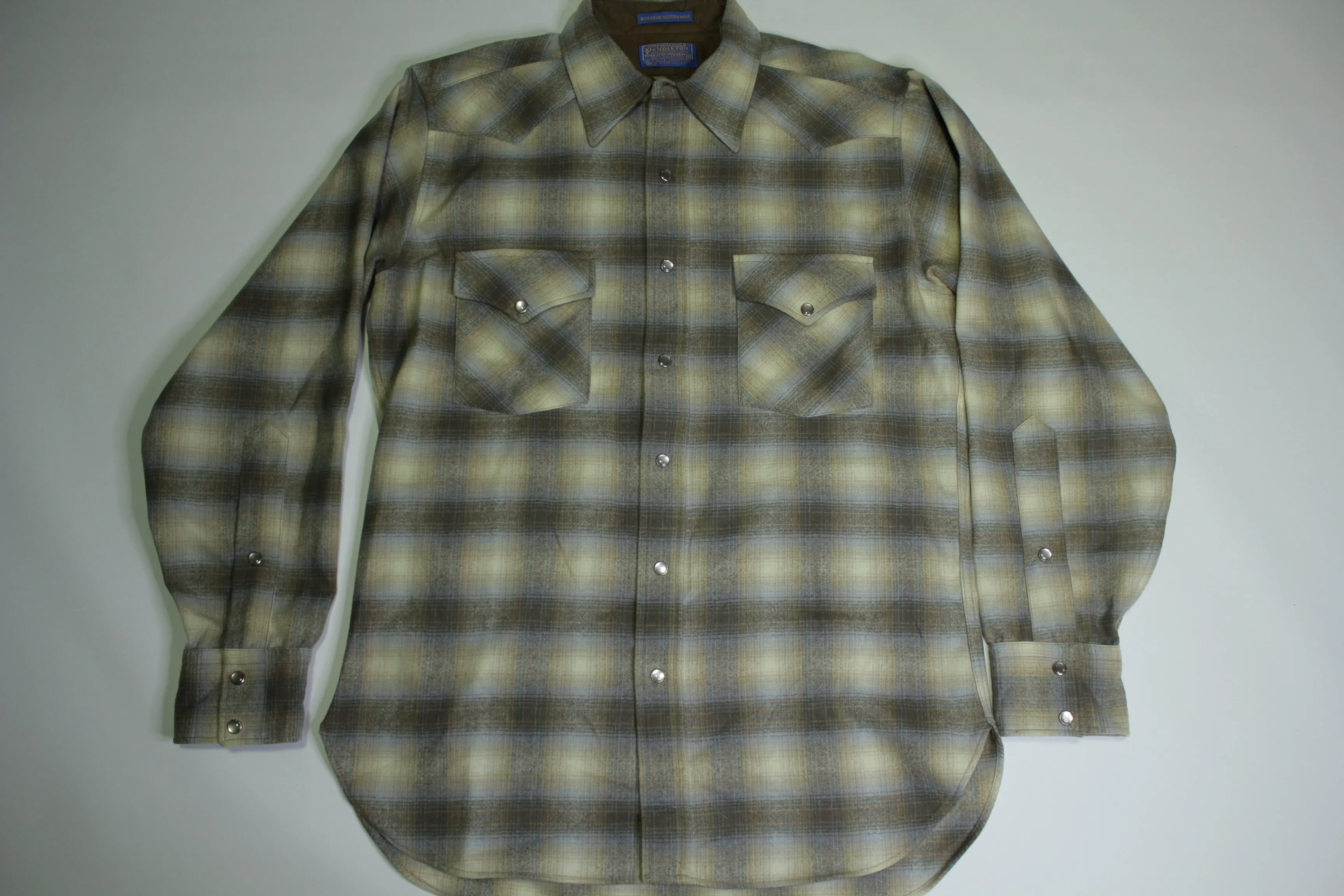 Pendleton 1960's Vintage Virgin Wool USA High Grade Western Wear Pearl Snap Shirt