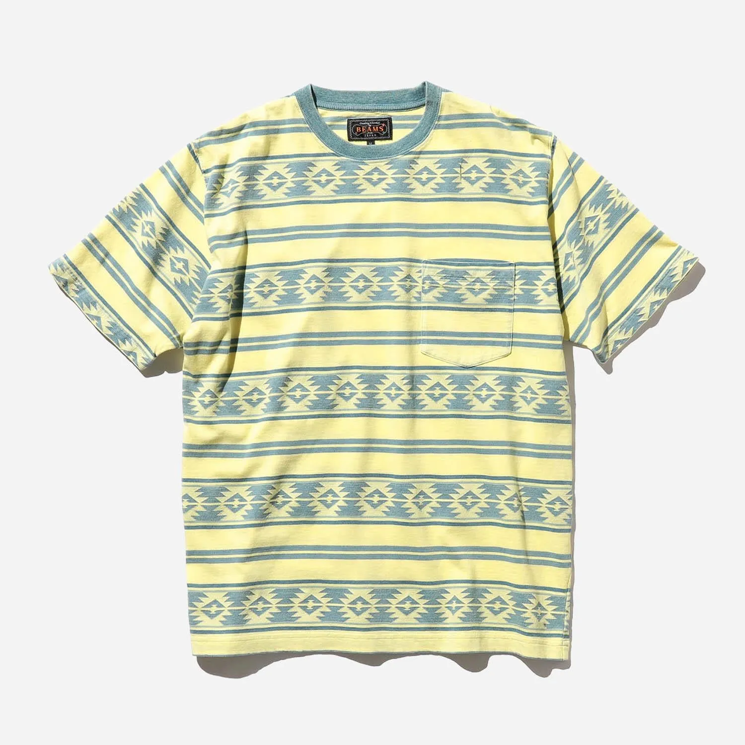 Pocket Tee Indigo Jacquard Stripe - Yellow