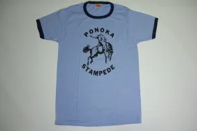 Ponoka Stampede Vintage Harvey Woods 80's Alberta Canada Rodeo Ringer T-Shirt