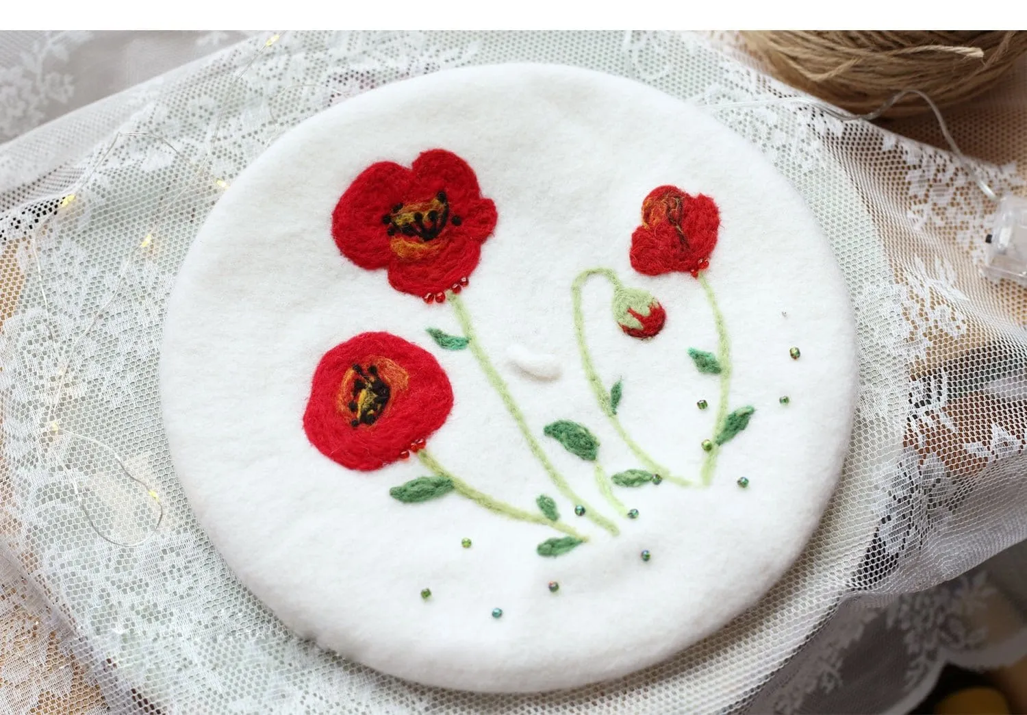 Poppy Handmade Felt Beret