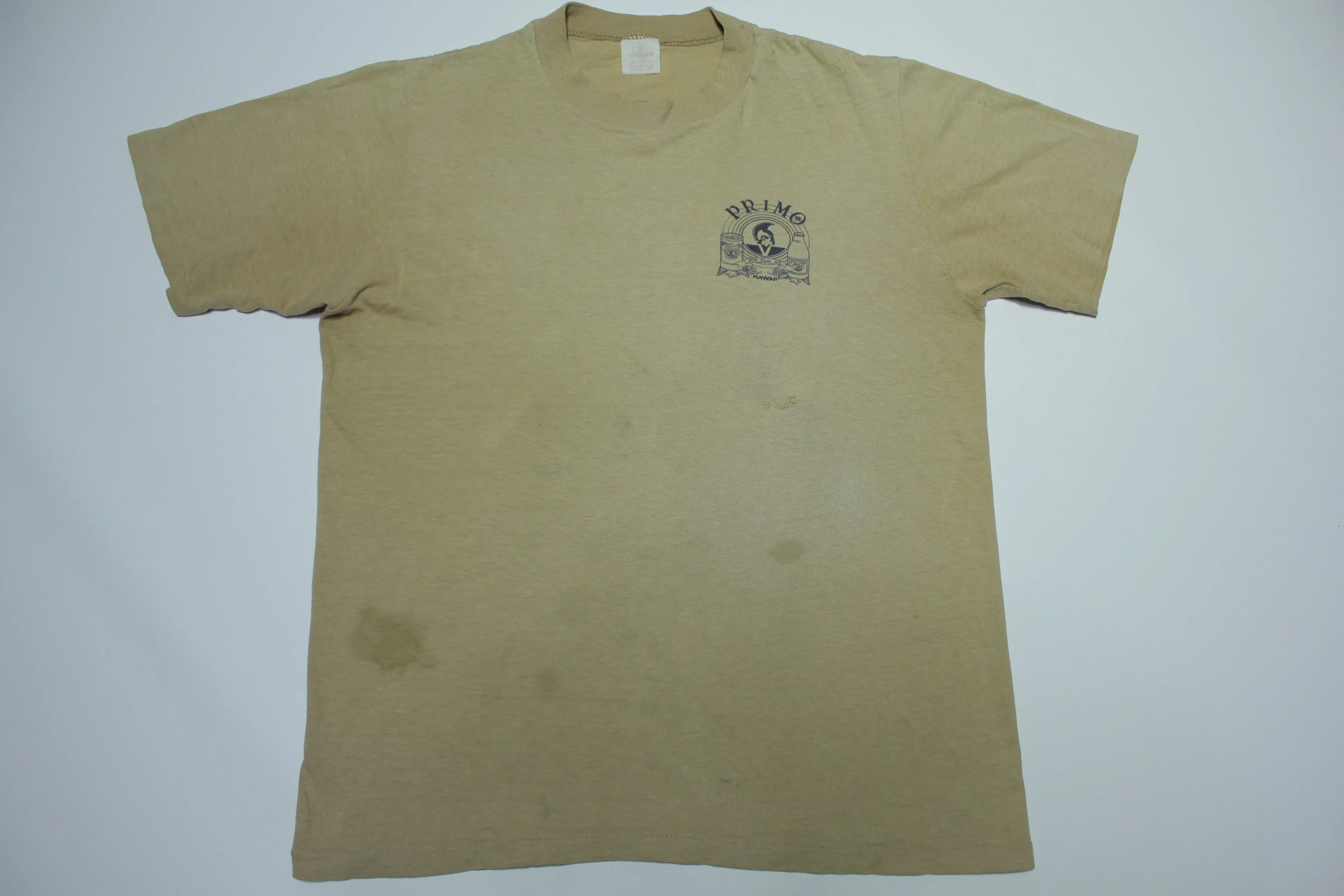 Rare Vintage 1980s Primo Beer Hawaii Single Stitch Distressed T-Shirt by Stedman - Collectible!