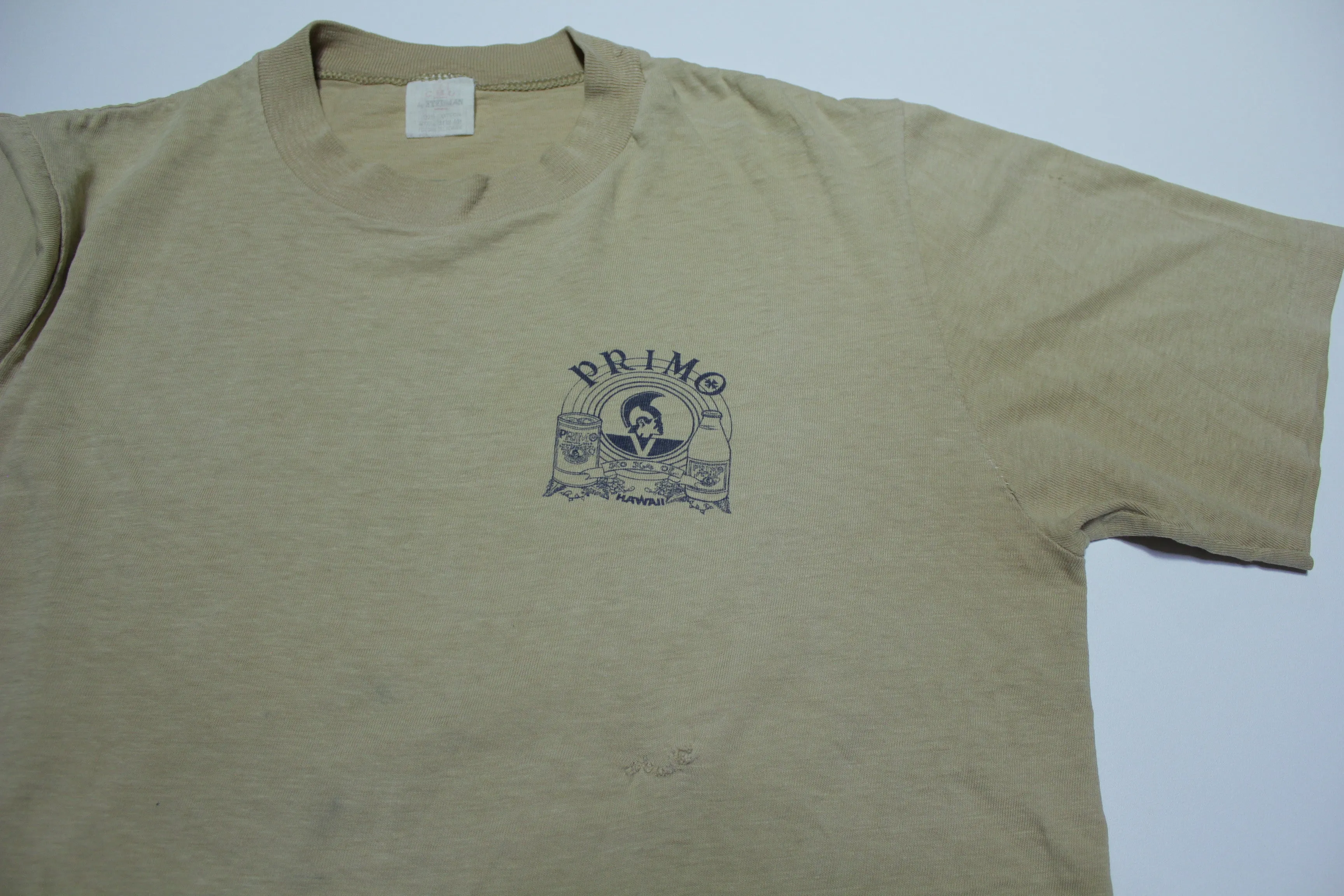 Rare Vintage 1980s Primo Beer Hawaii Single Stitch Distressed T-Shirt by Stedman - Collectible!