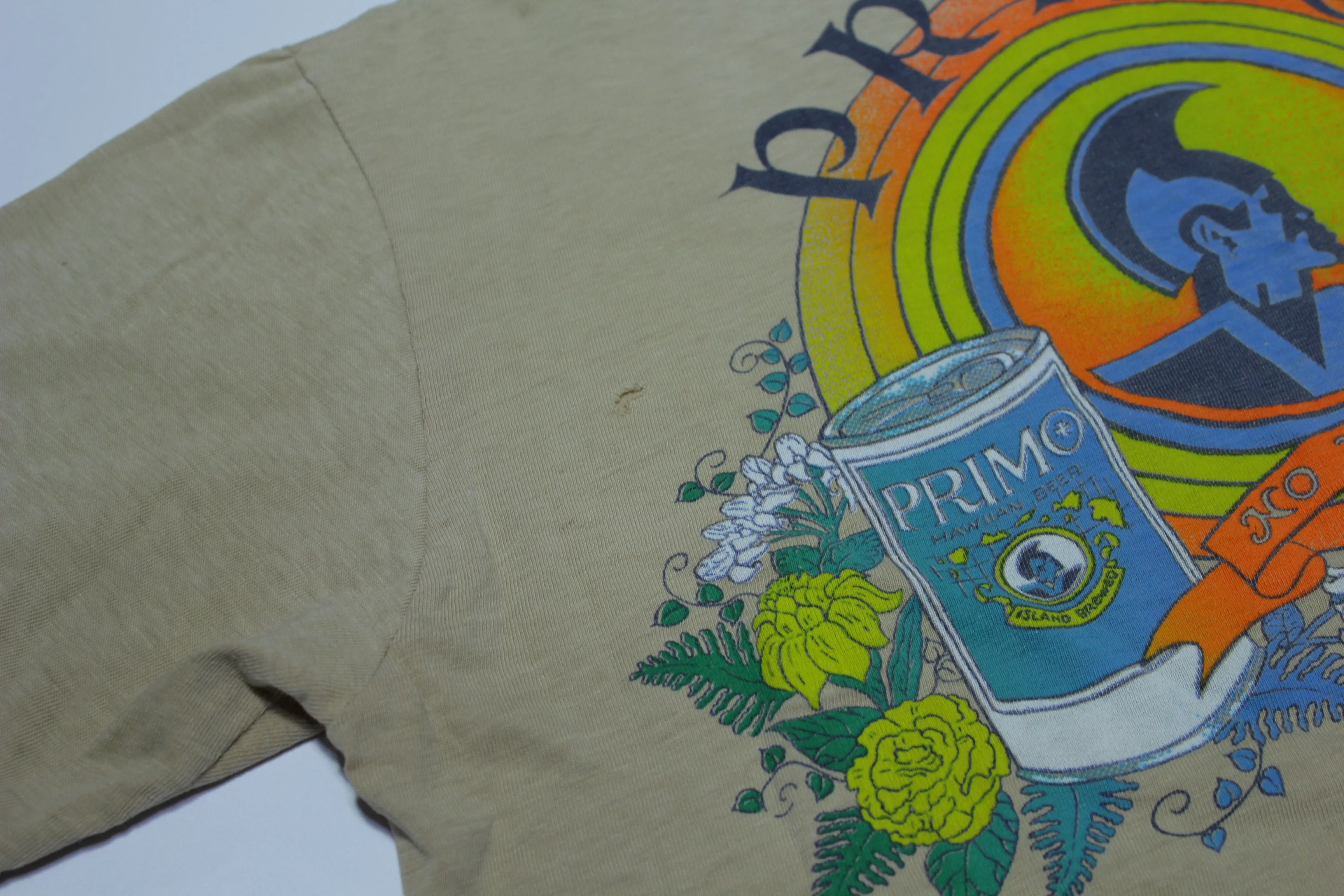 Rare Vintage 1980s Primo Beer Hawaii Single Stitch Distressed T-Shirt by Stedman - Collectible!