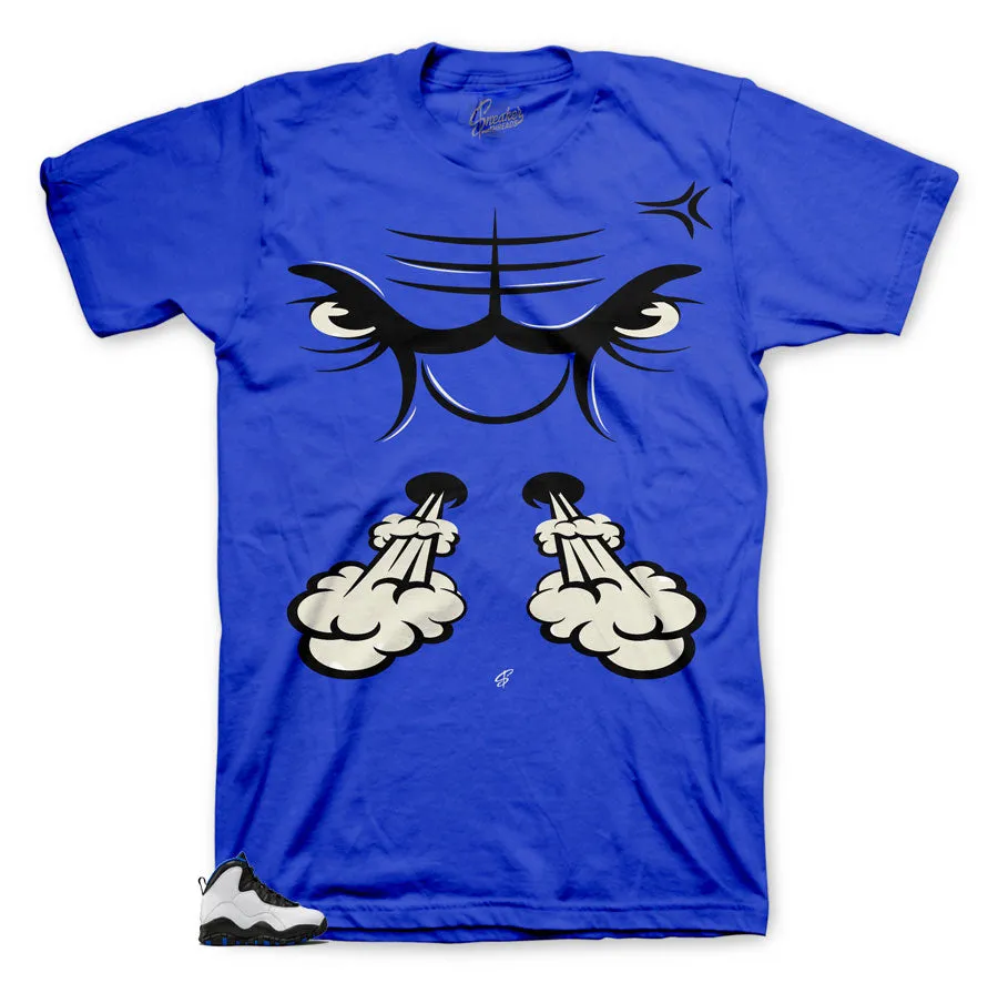 Retro 10 Orlando Shirt - Raging Face - Blue