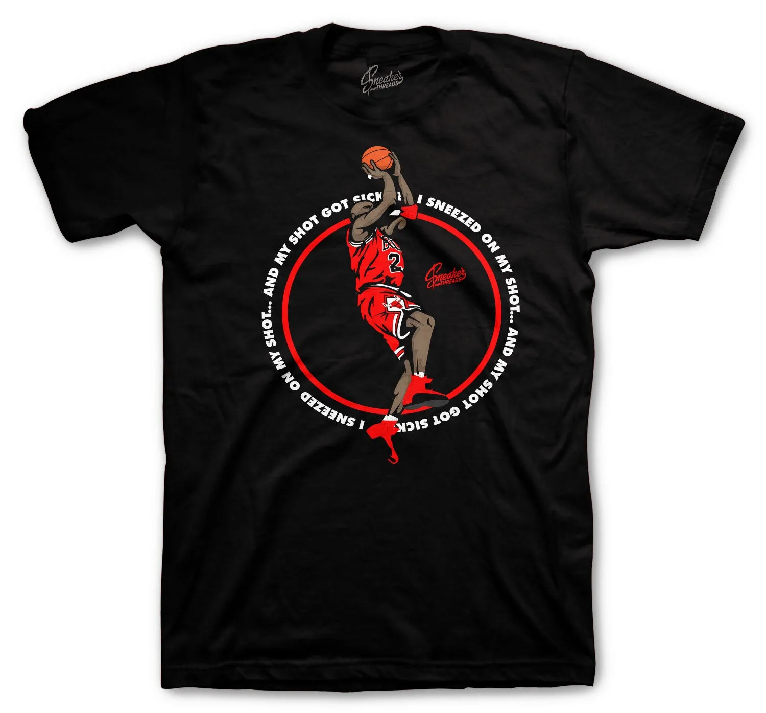 Retro 12 Reverse Flu Shirt - Sick Shot - Black