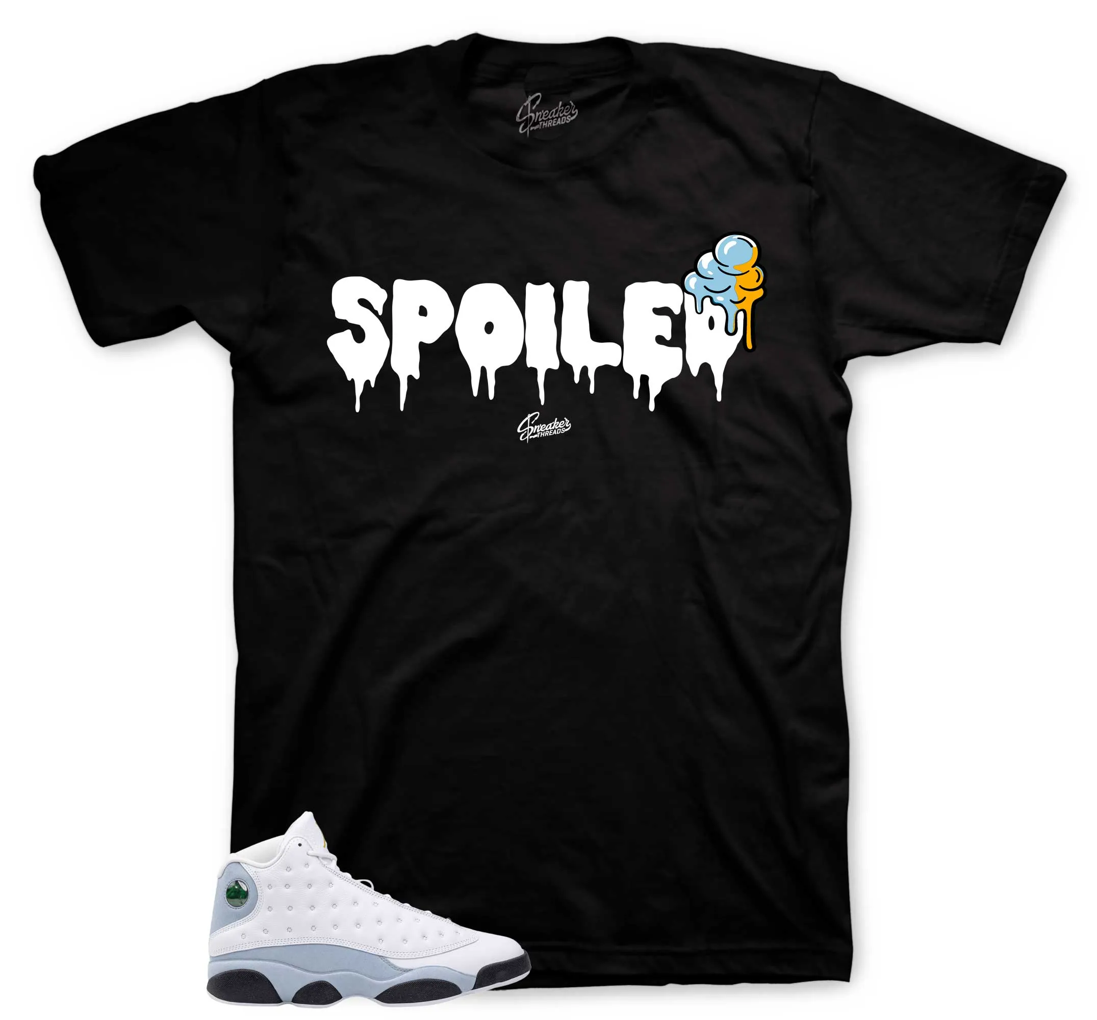 Retro 13 Blue Grey Shirt - Spoiled - Black