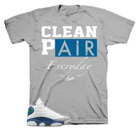 Retro 13 French Blue Shirt - Clean Pair - Grey