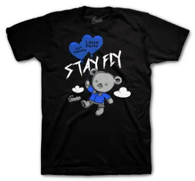 Retro 3 Racer Blue Shirt - Money over Love - Black