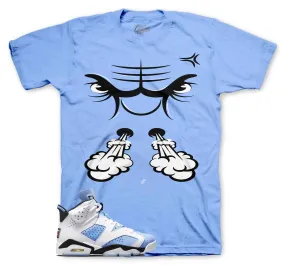 Retro 6 University Blue Shirt - Raging Face - Blue