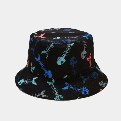 Sea Animal Print Double-sided Fisherman Cap